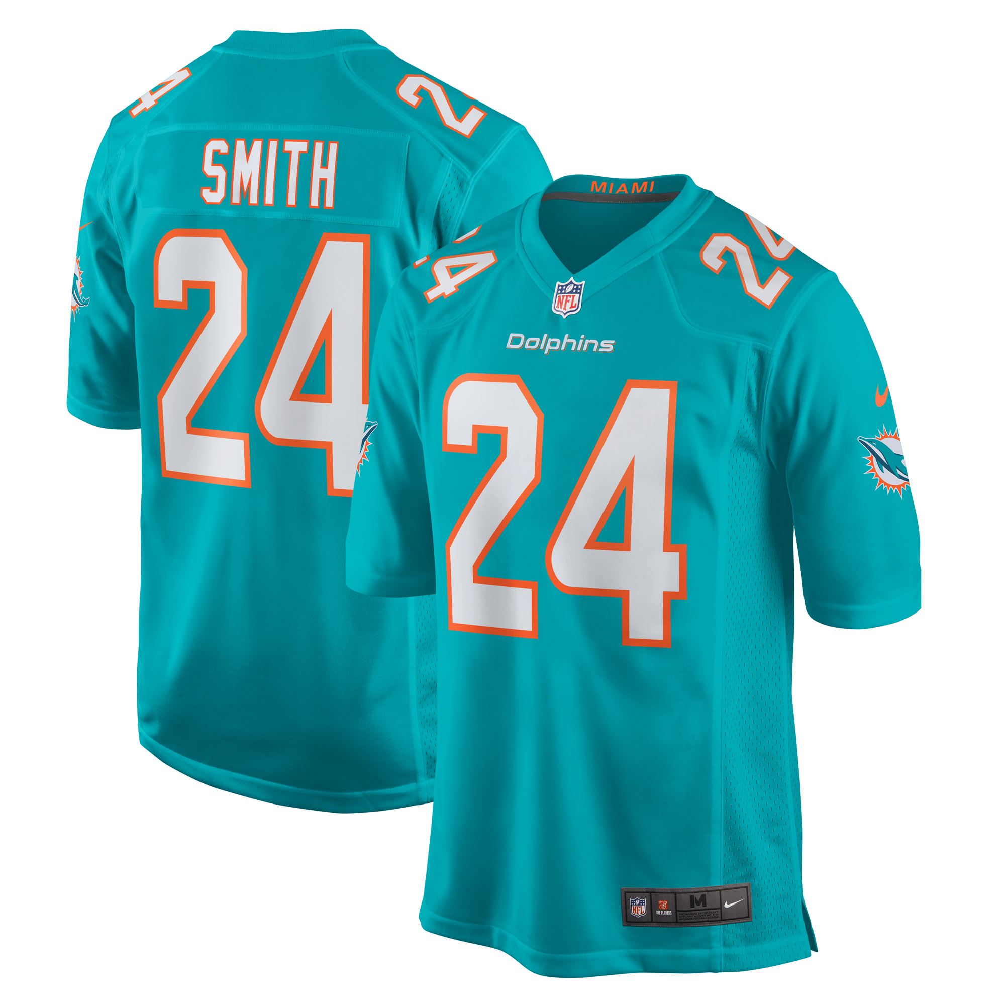 Men's Miami Dolphins Cam Smith Aqua Game Jersey JS8913 Saliibo
