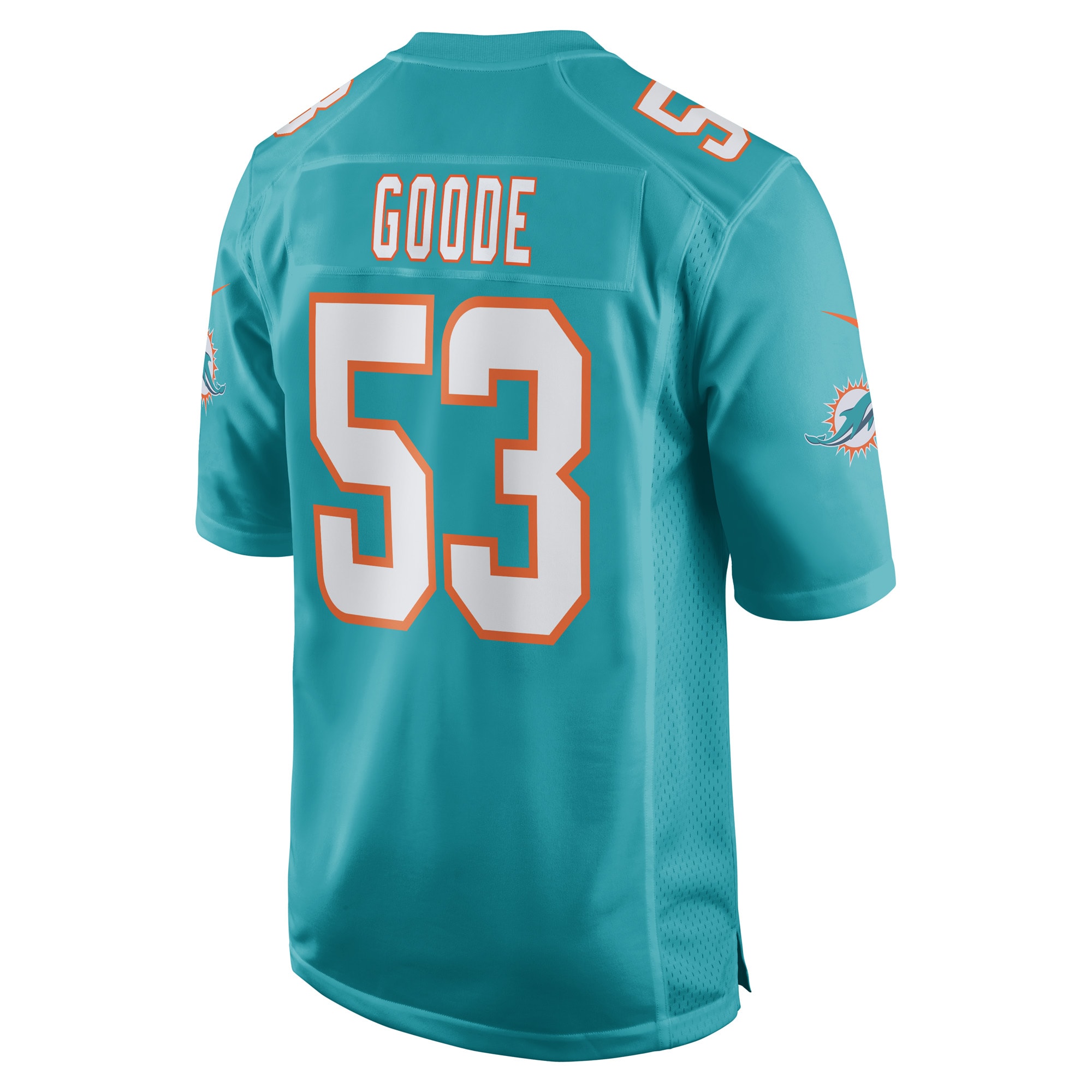Men's Miami Dolphins Cameron Goode Aqua Game Player Jersey JS4525 Saliibo - Image 3