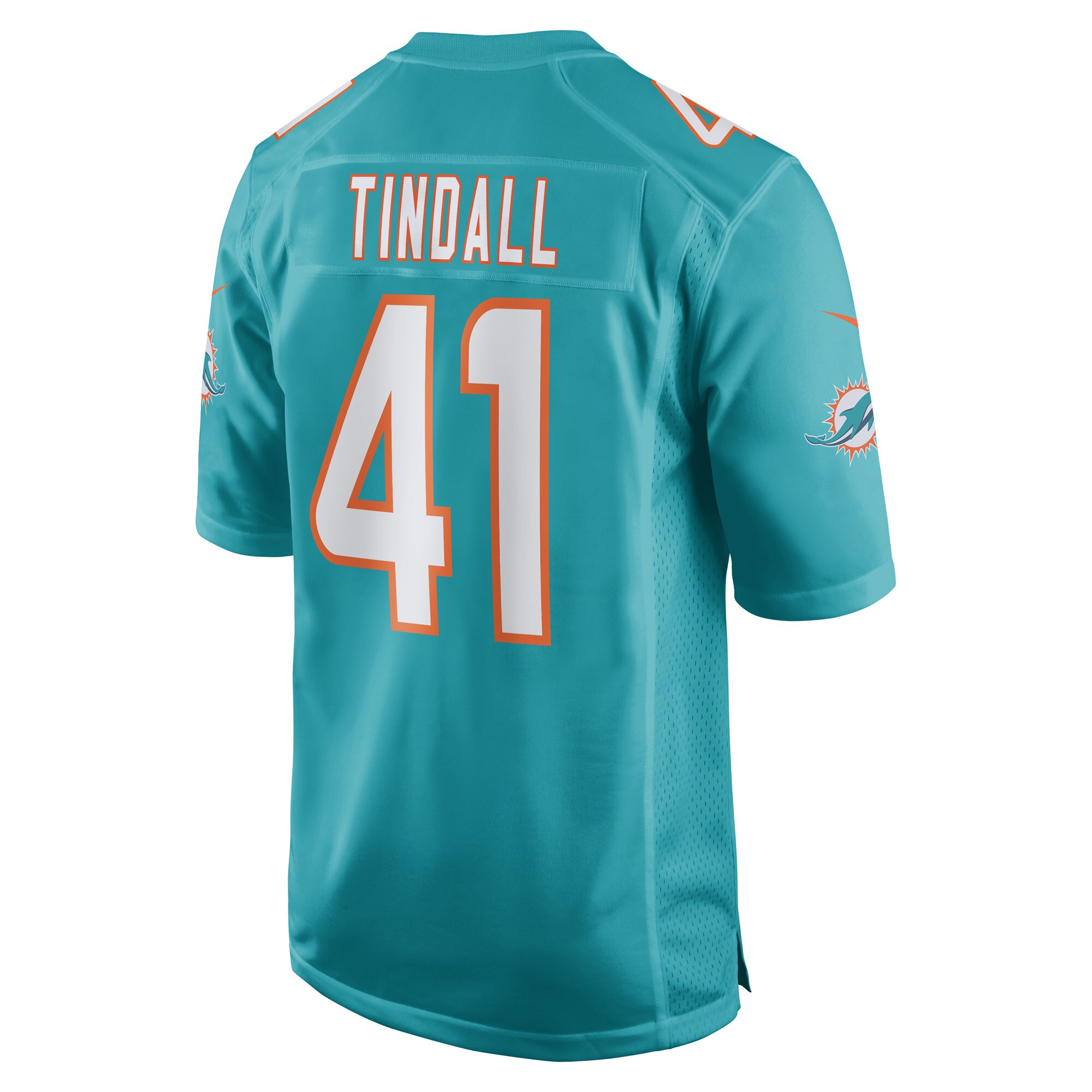 Men's Miami Dolphins Channing Tindall Aqua Game Player Jersey JS5392 Saliibo - Image 3