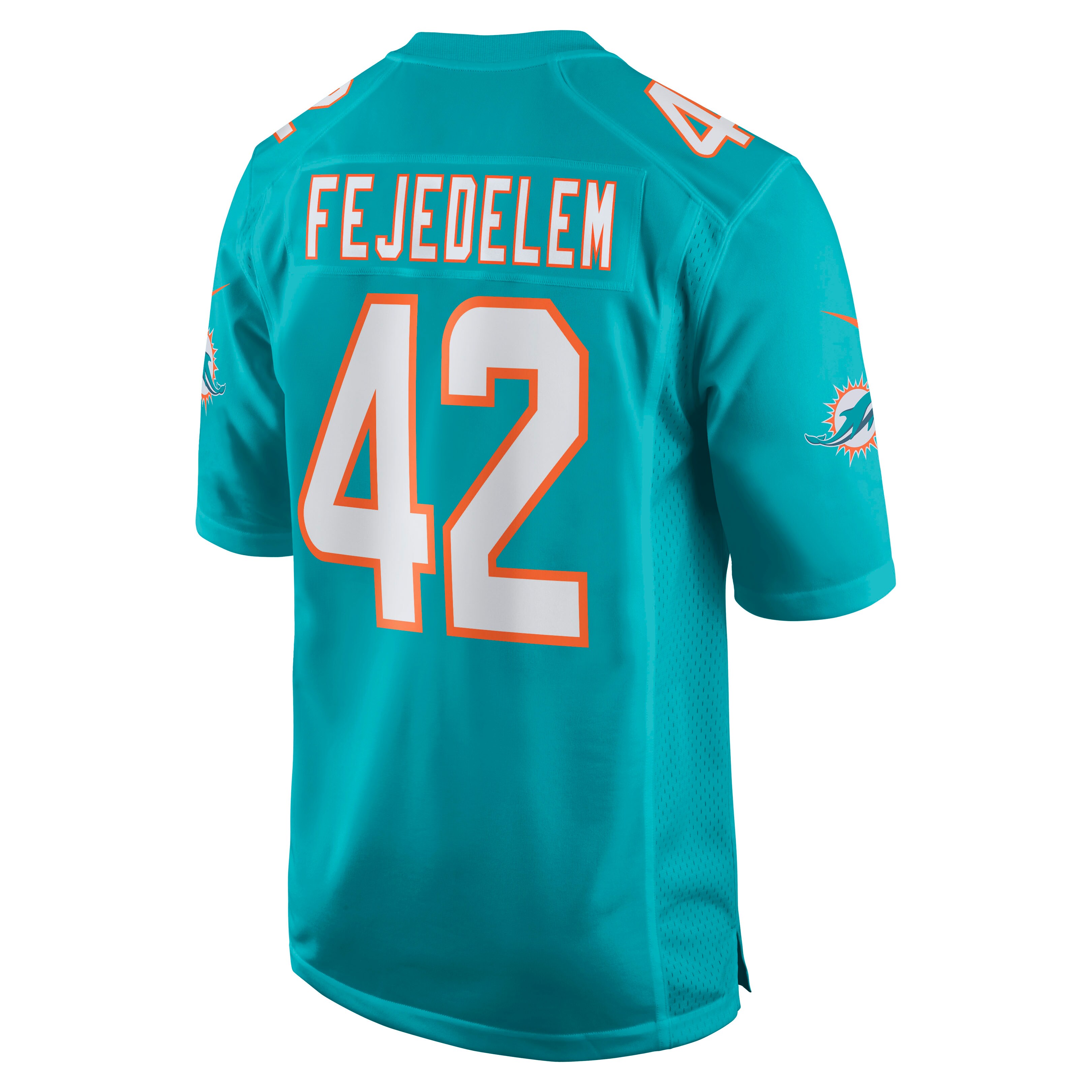 Men's Miami Dolphins Clayton Fejedelem Aqua Game Jersey JS4733 Saliibo - Image 3
