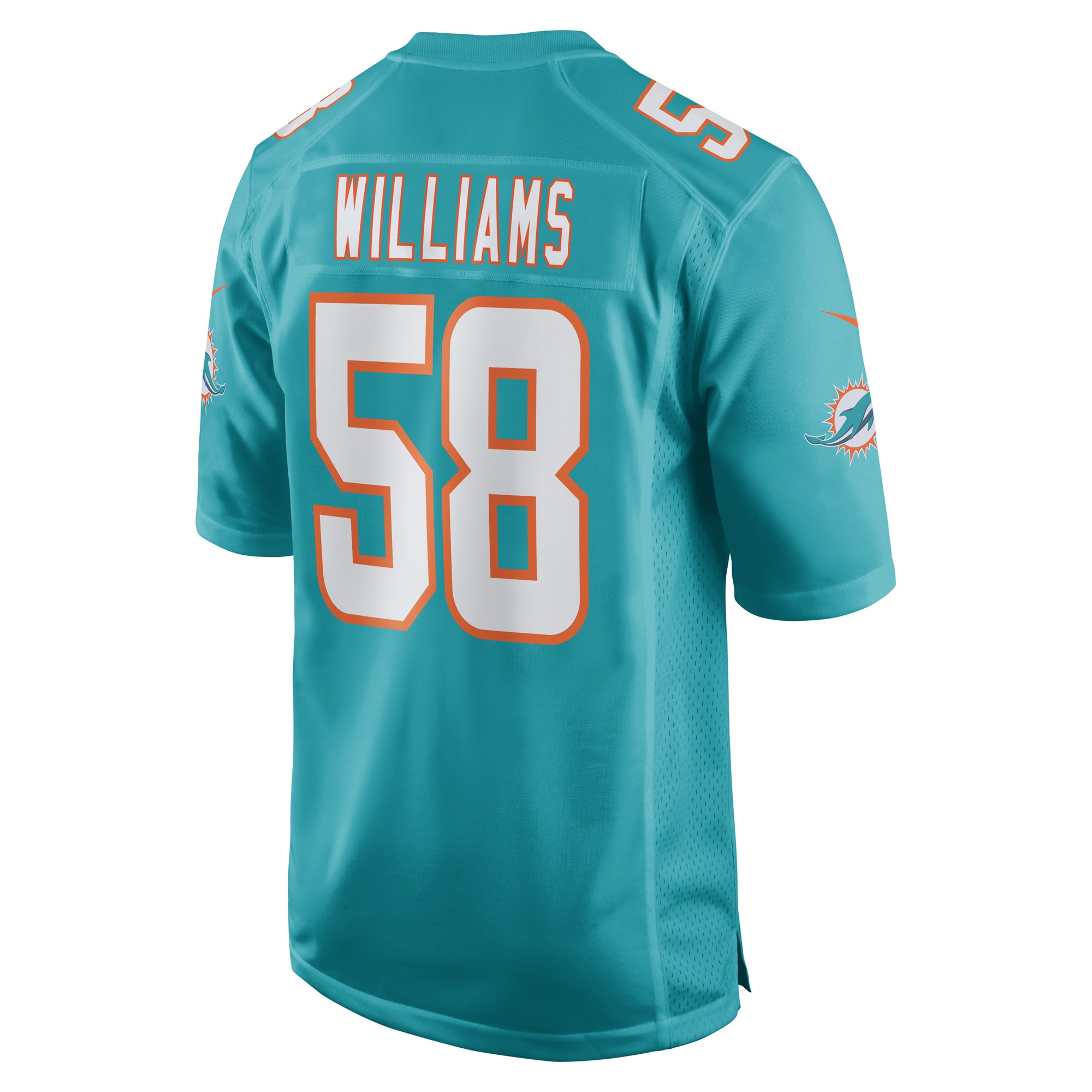 Men's Miami Dolphins Connor Williams Aqua Game Player Jersey JS2973 Saliibo - Image 3