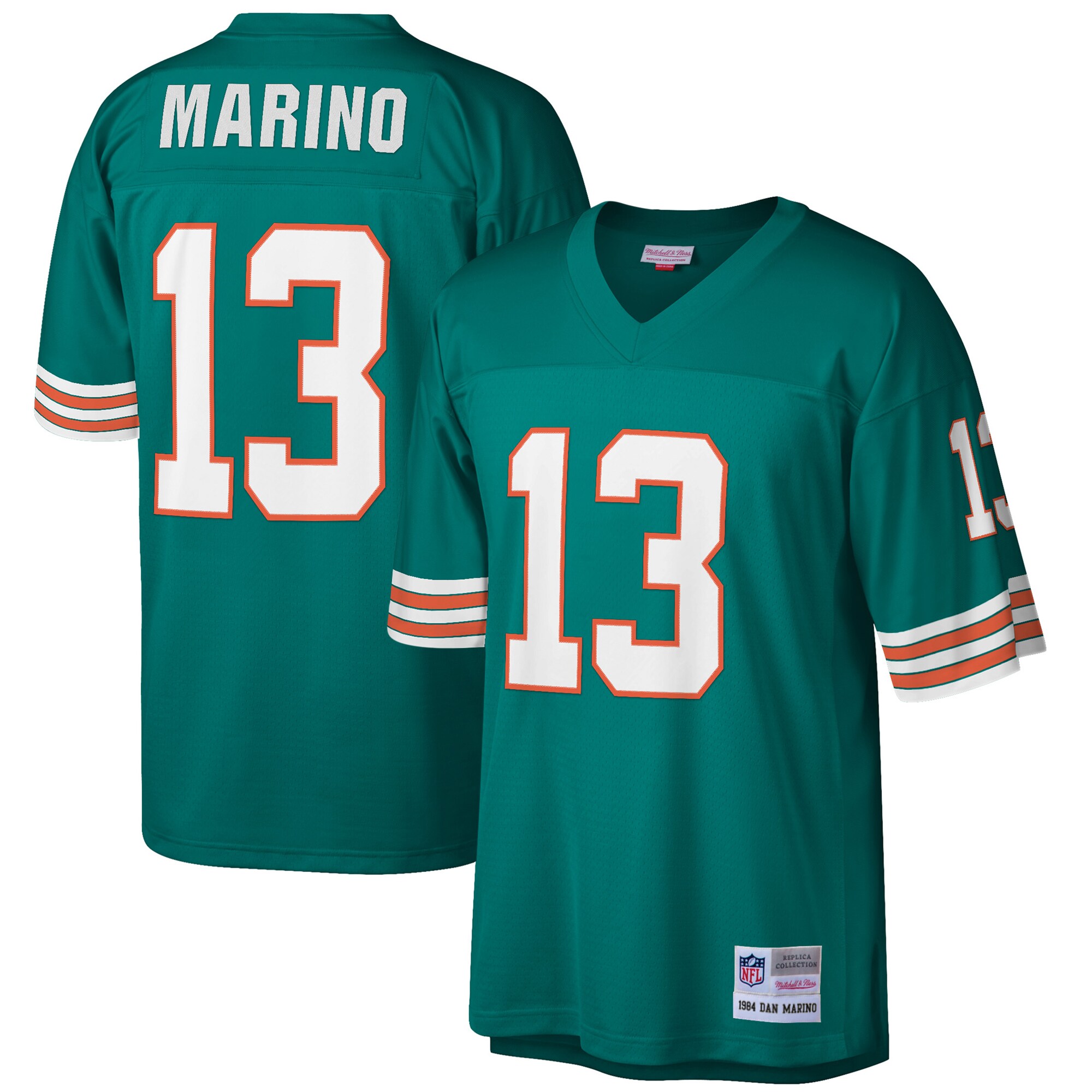 Men's Miami Dolphins Dan Marino Mitchell & Ness Aqua Big & Tall 1984 Retired Player Jersey JS2062 Saliibo