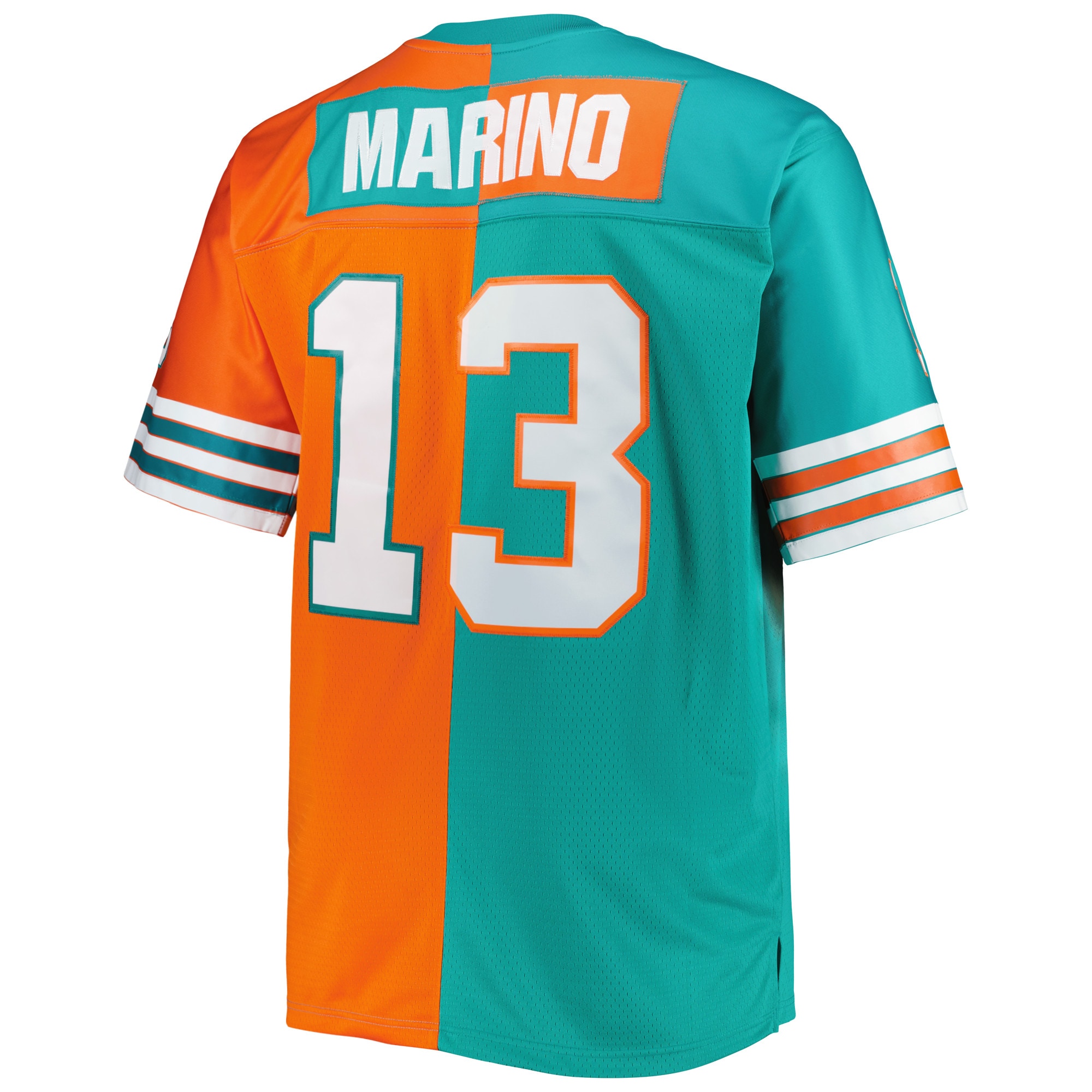 Men's Miami Dolphins Dan Marino Mitchell & Ness Aqua/Orange Big & Tall Split Legacy Retired Player Jersey JS8837 Saliibo - Image 3
