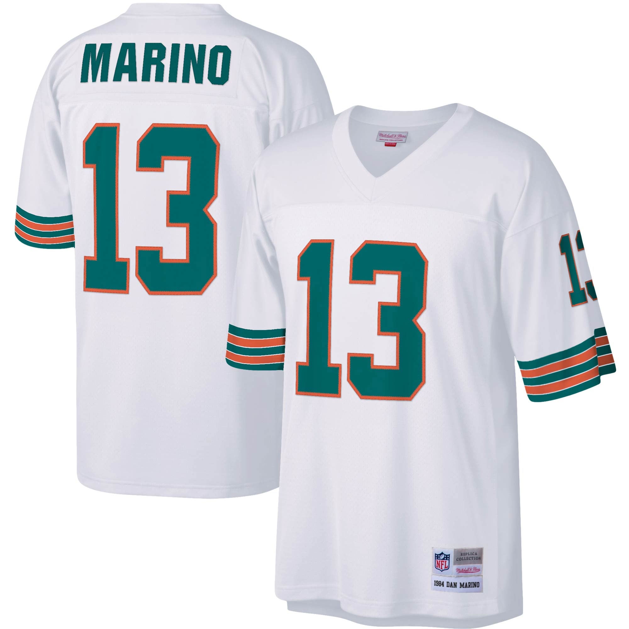 Men's Miami Dolphins Dan Marino Mitchell & Ness White Big & Tall 1984 Retired Player Jersey JS8611 Saliibo