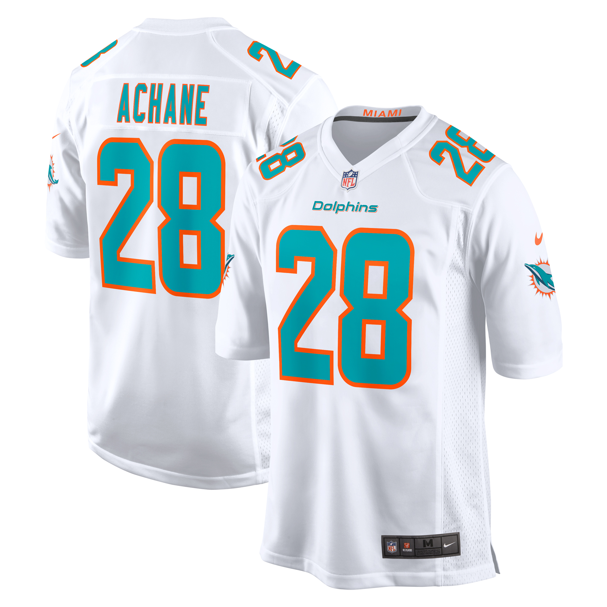 Men's Miami Dolphins Devon Achane White Player Game Jersey JS4171 Saliibo