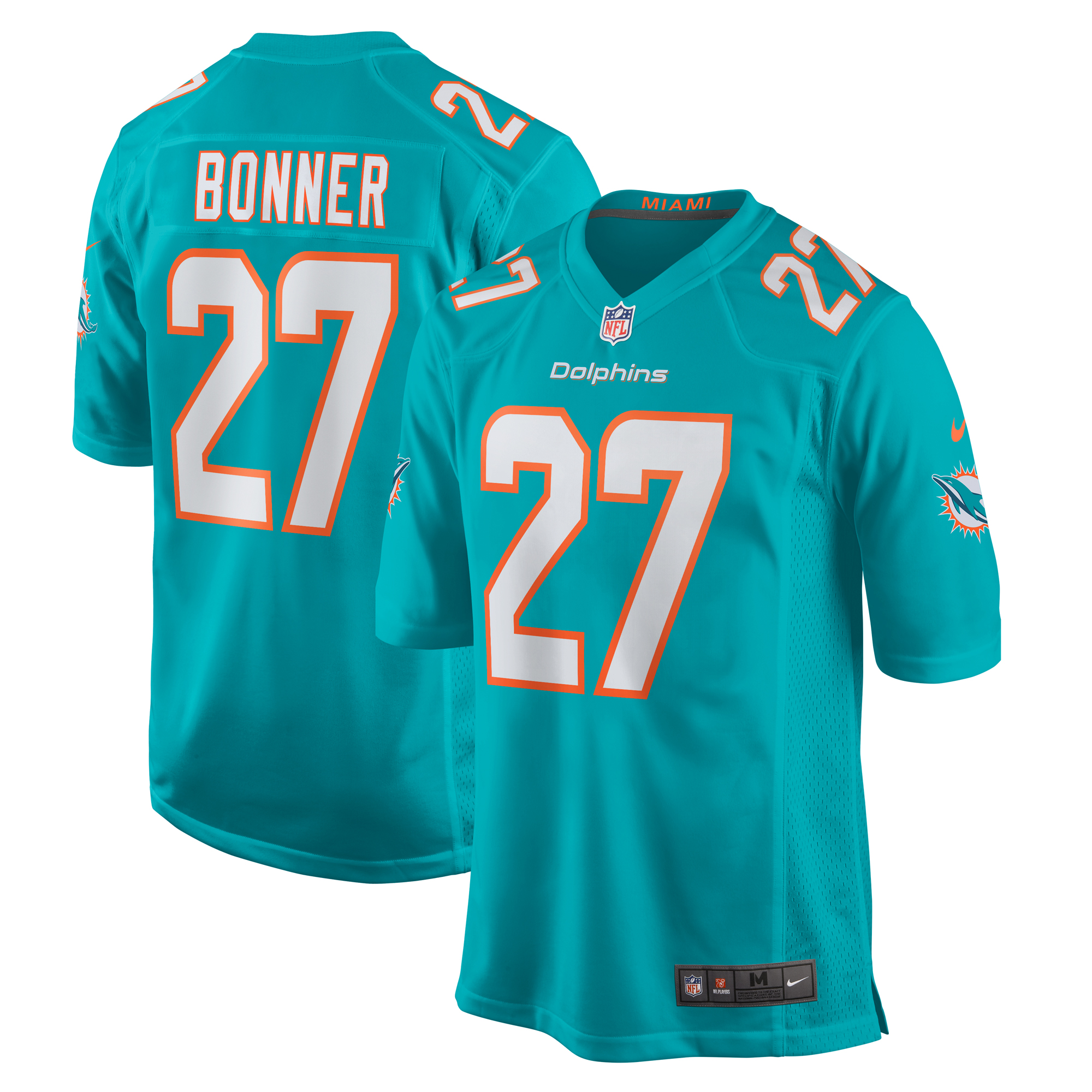 Men's Miami Dolphins Ethan Bonner Aqua Game Jersey JS8552 Saliibo