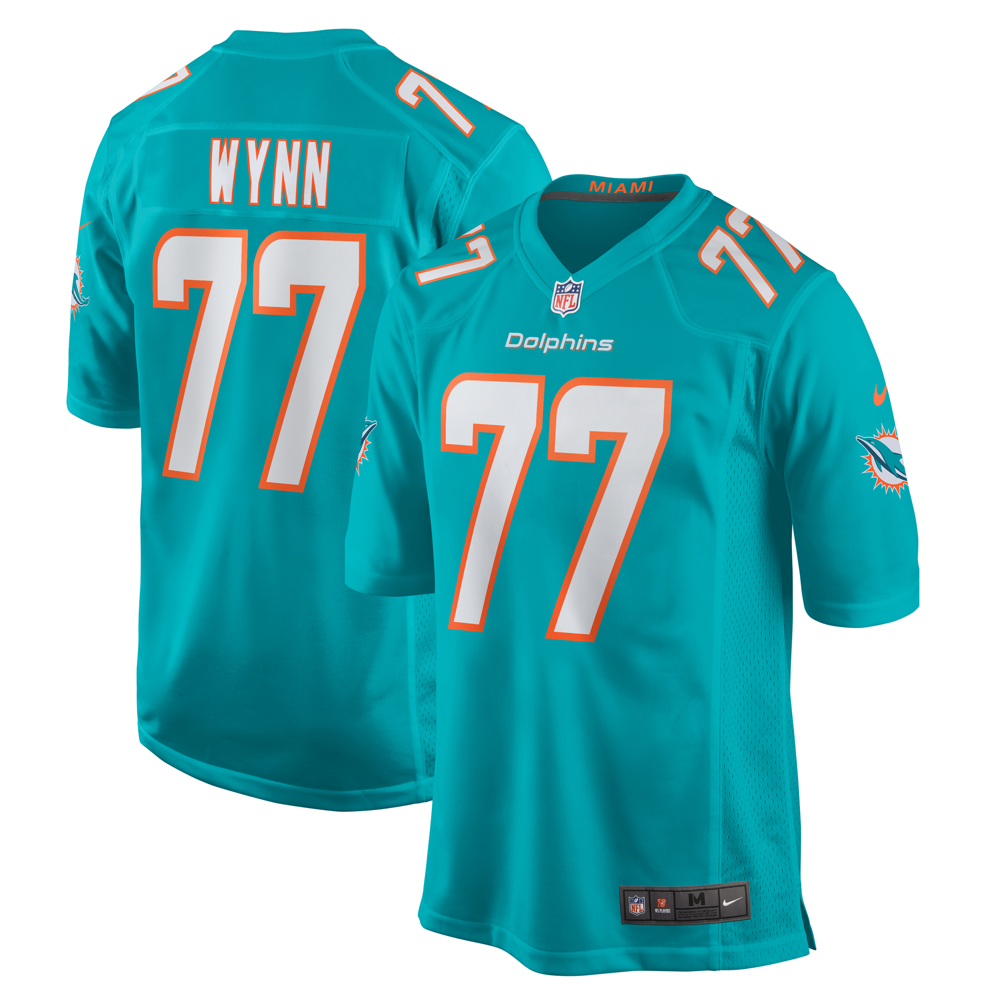 Men's Miami Dolphins Isaiah Wynn Aqua Game Jersey JS8715 Saliibo