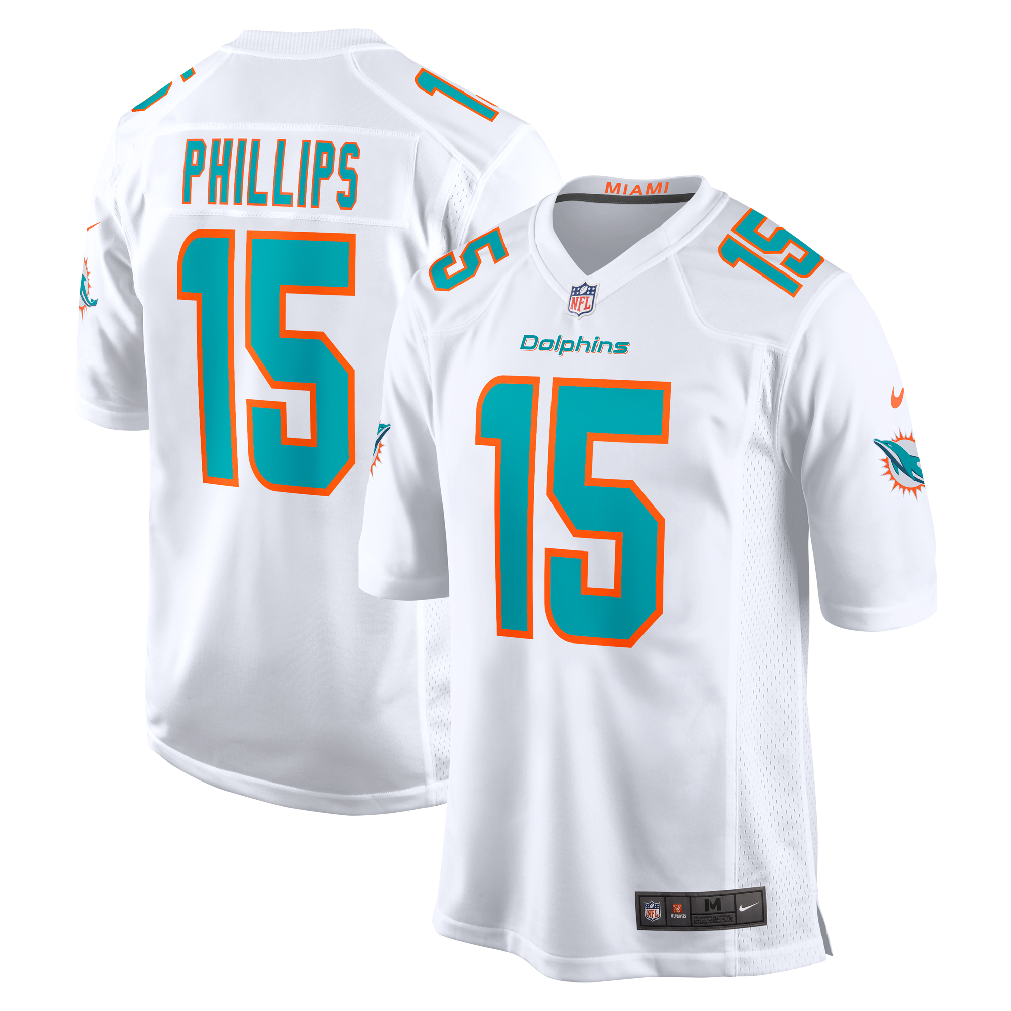 Men's Miami Dolphins Jaelan Phillips White Game Jersey JS1745 Saliibo