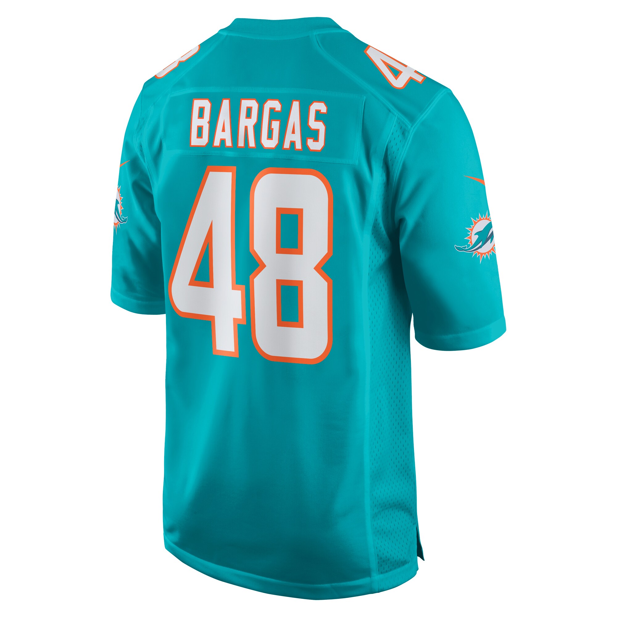 Men's Miami Dolphins Jake Bargas Aqua Home Game Player Jersey JS9561 Saliibo - Image 3