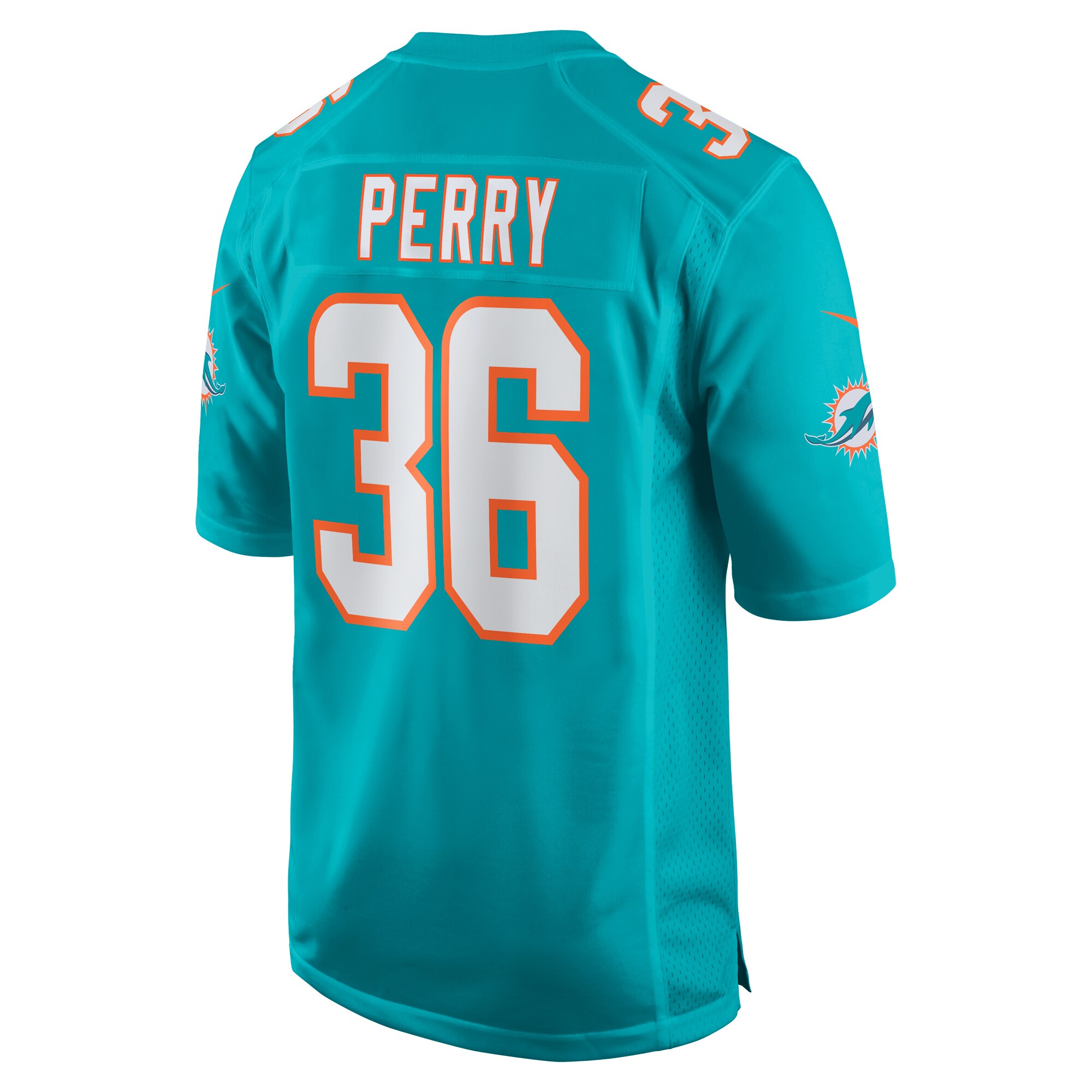 Men's Miami Dolphins Jamal Perry Aqua Home Game Player Jersey JS6718 Saliibo - Image 3