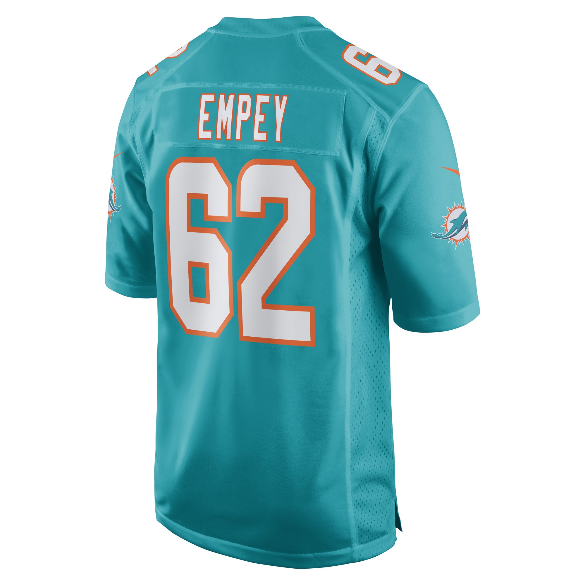 Men's Miami Dolphins James Empey Aqua Game Player Jersey JS5087 Saliibo - Image 3