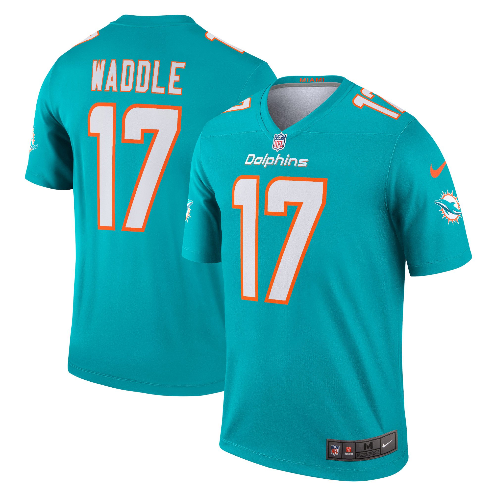 Men's Miami Dolphins Jaylen Waddle Aqua Team Legend Player Performance Top JS7380 Saliibo