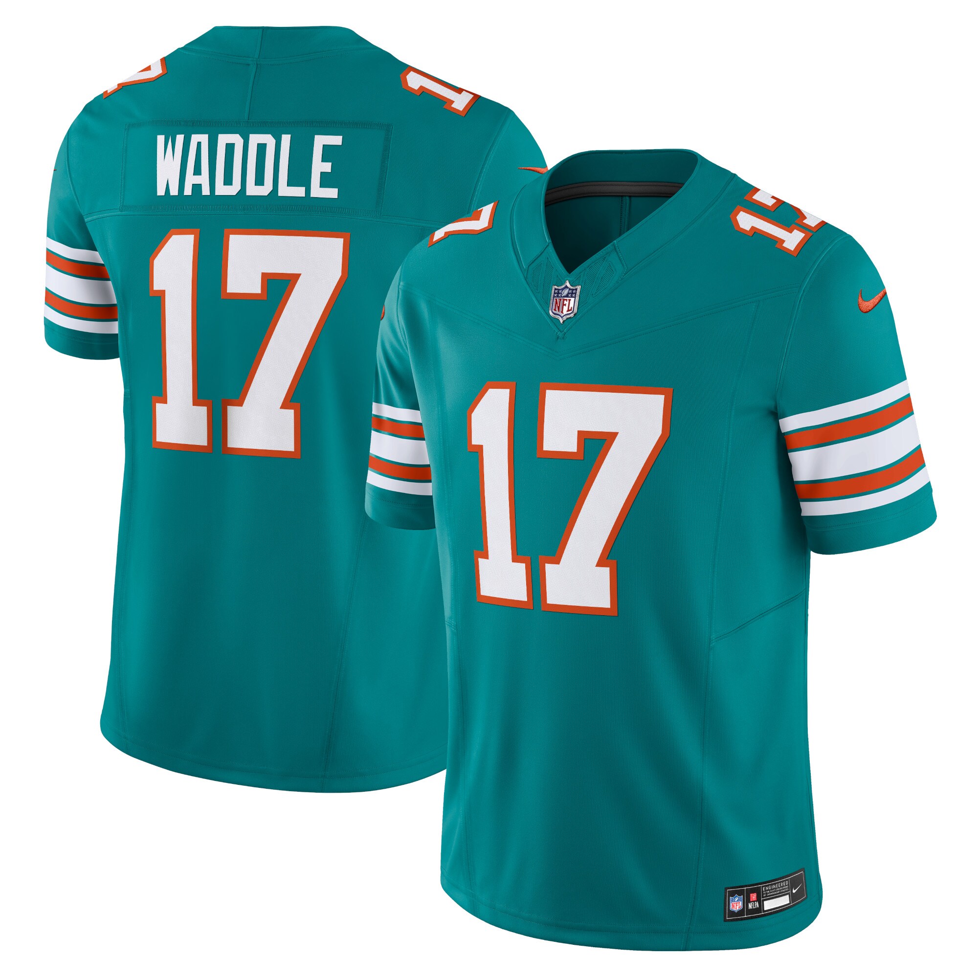 Men's Miami Dolphins Jaylen Waddle Aqua Vapor F.U.S.E. Limited Jersey JS8068 Saliibo