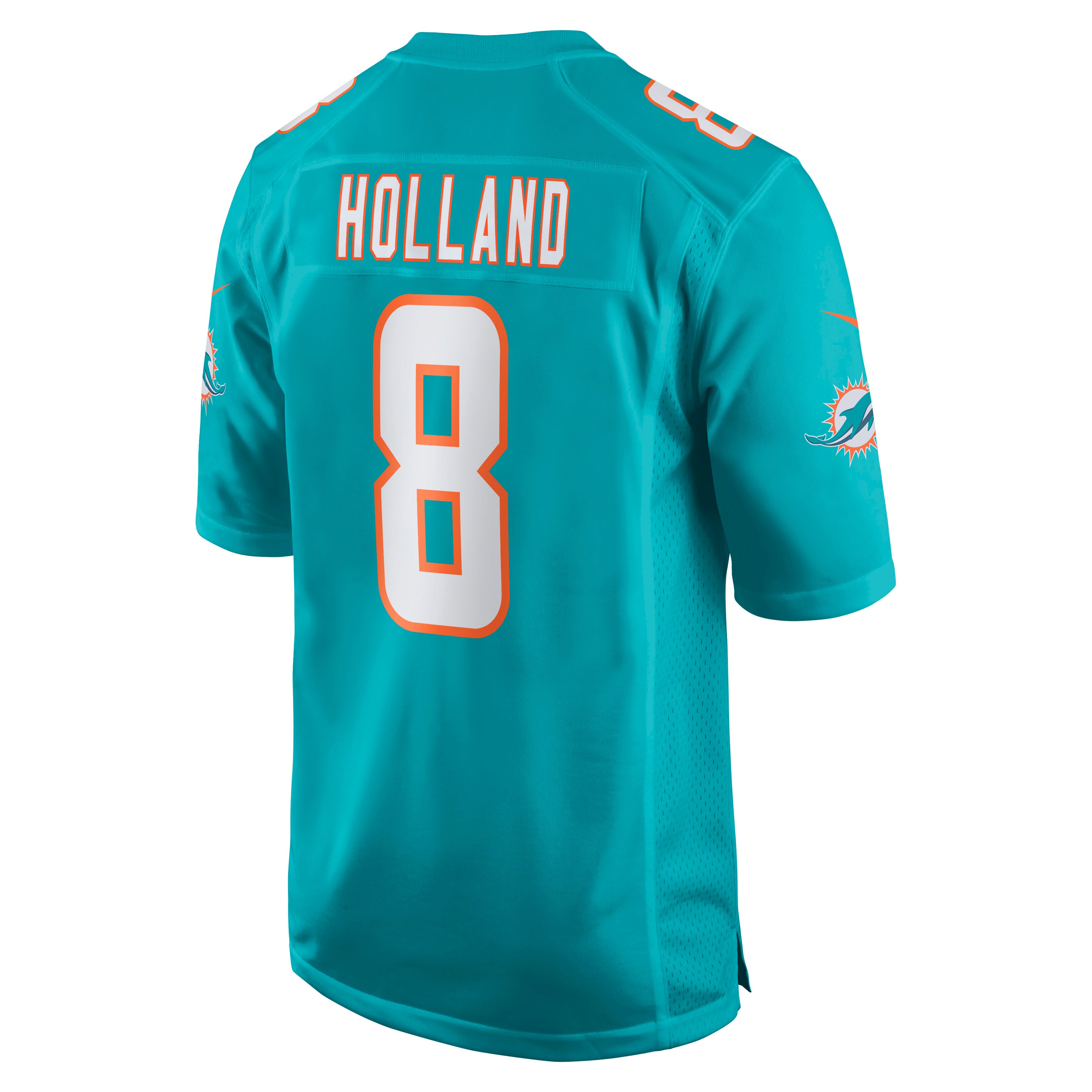 Men's Miami Dolphins Jevon Holland Aqua Game Player Jersey JS5867 Saliibo - Image 3