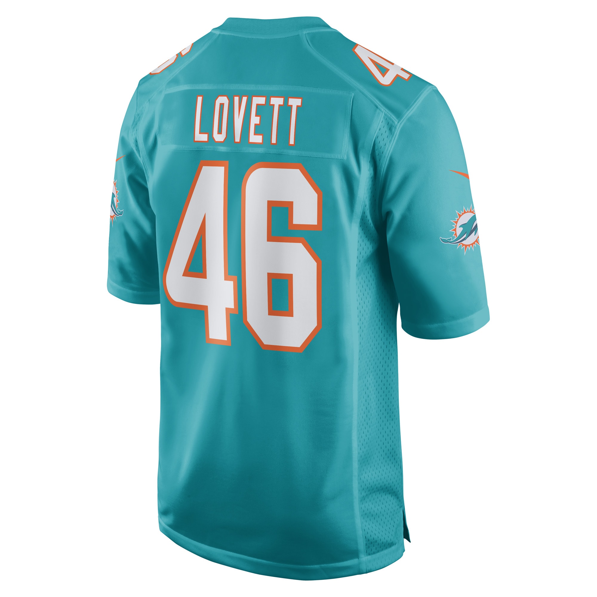Men's Miami Dolphins John Lovett Aqua Game Player Jersey JS9321 Saliibo - Image 3