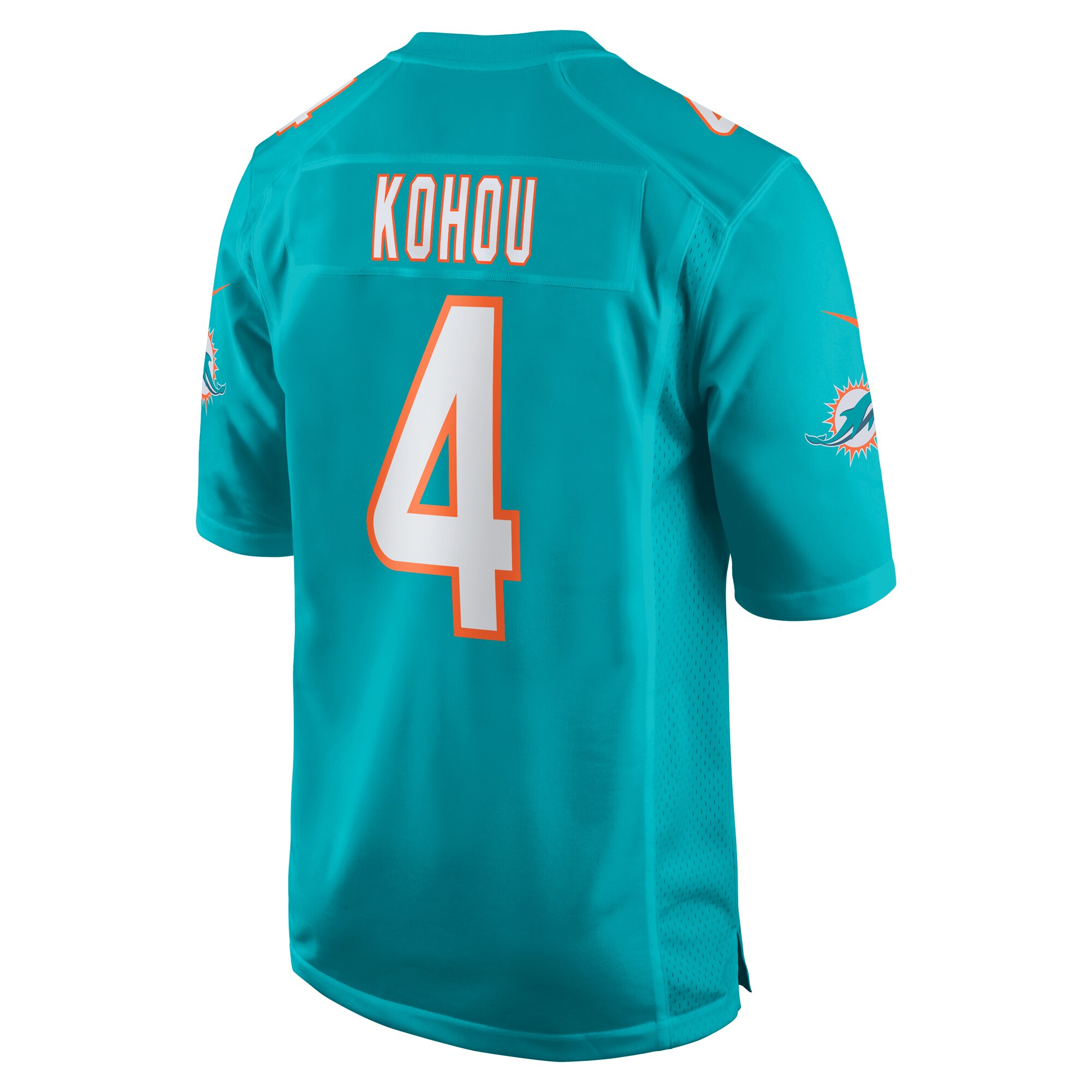 Men's Miami Dolphins Kader Kohou Aqua Game Player Jersey JS5498 Saliibo - Image 3