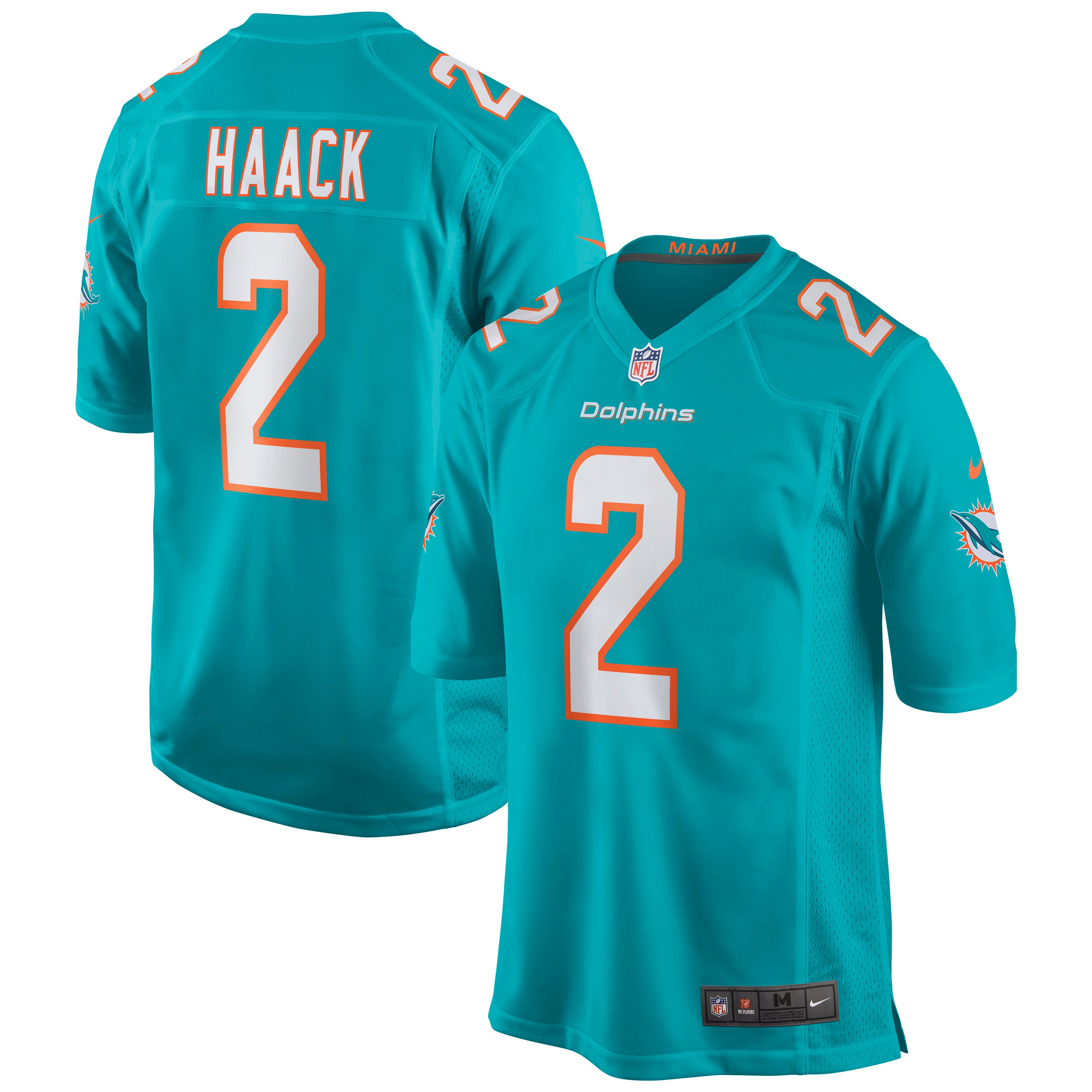 Men's Miami Dolphins Matt Haack Aqua Game Jersey JS5885 Saliibo