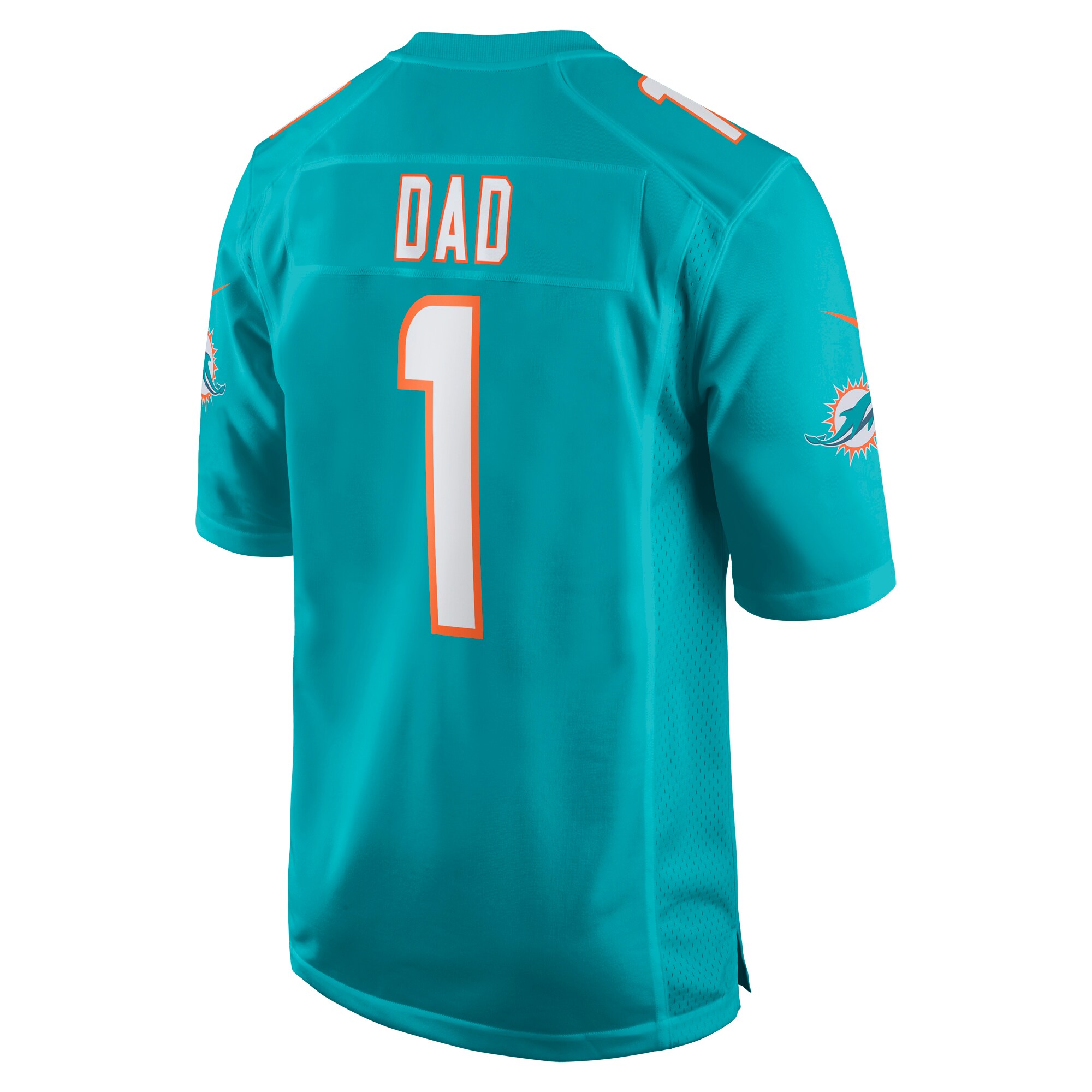 Men's Miami Dolphins Number 1 Dad Aqua Game Jersey JS6855 Saliibo - Image 3
