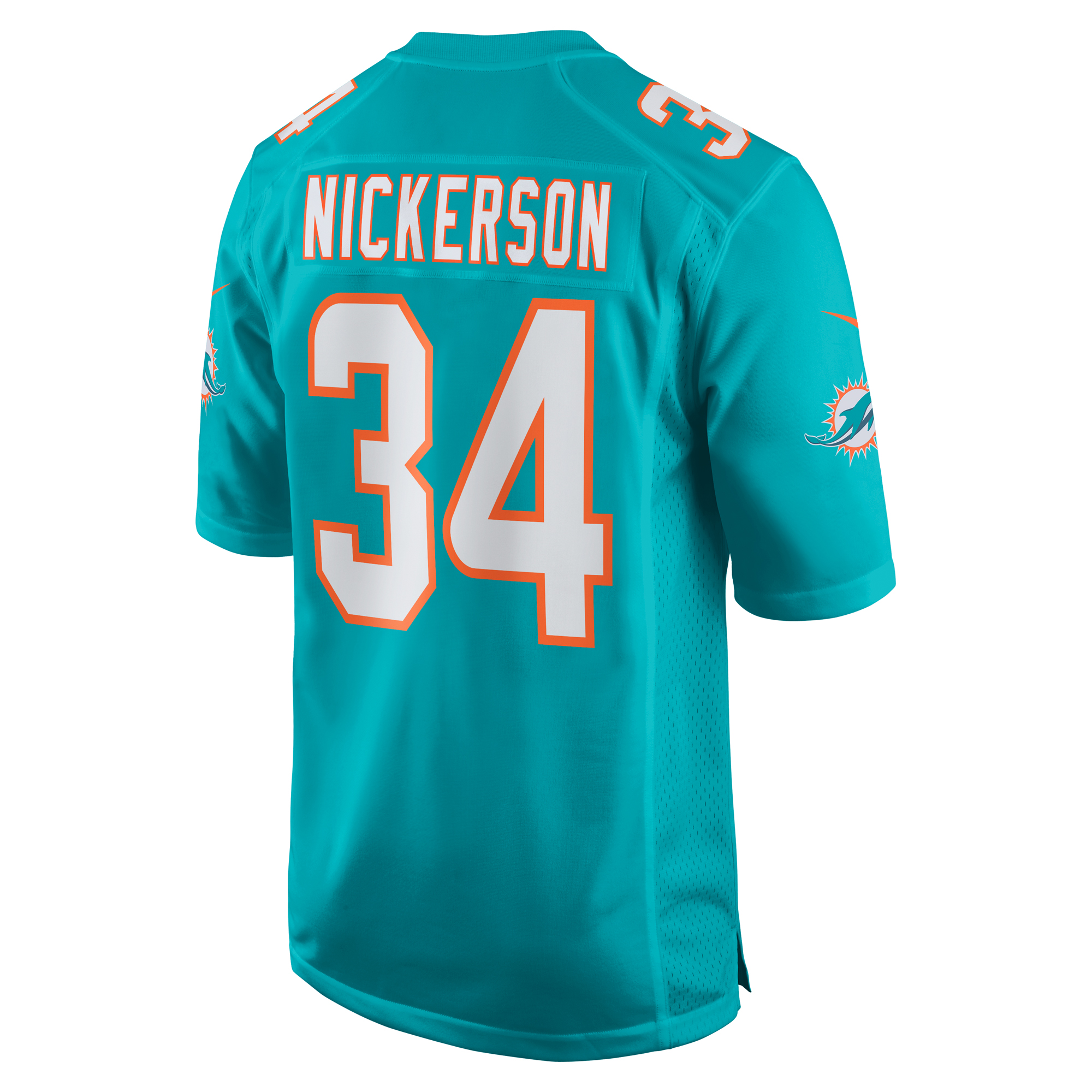 Men's Miami Dolphins Parry Nickerson Aqua Team Game Jersey JS5074 Saliibo - Image 3