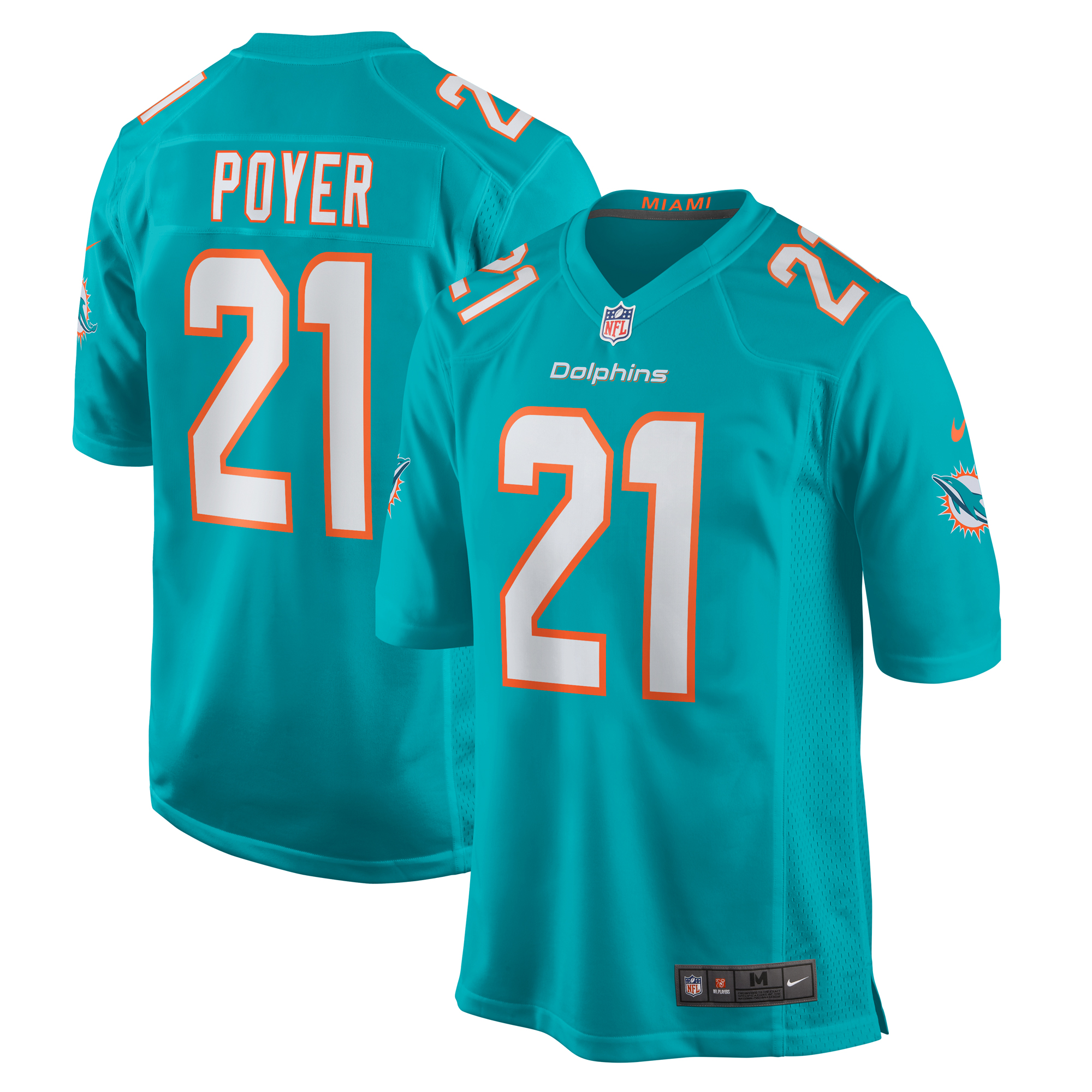Men's Miami Dolphins Poyer Aqua Game Jersey JS7908 Saliibo