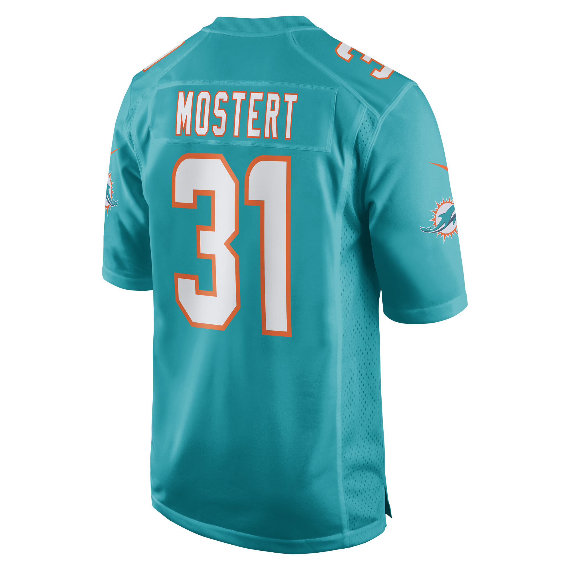 Men's Miami Dolphins Raheem Mostert Aqua Game Jersey JS3568 Saliibo - Image 3