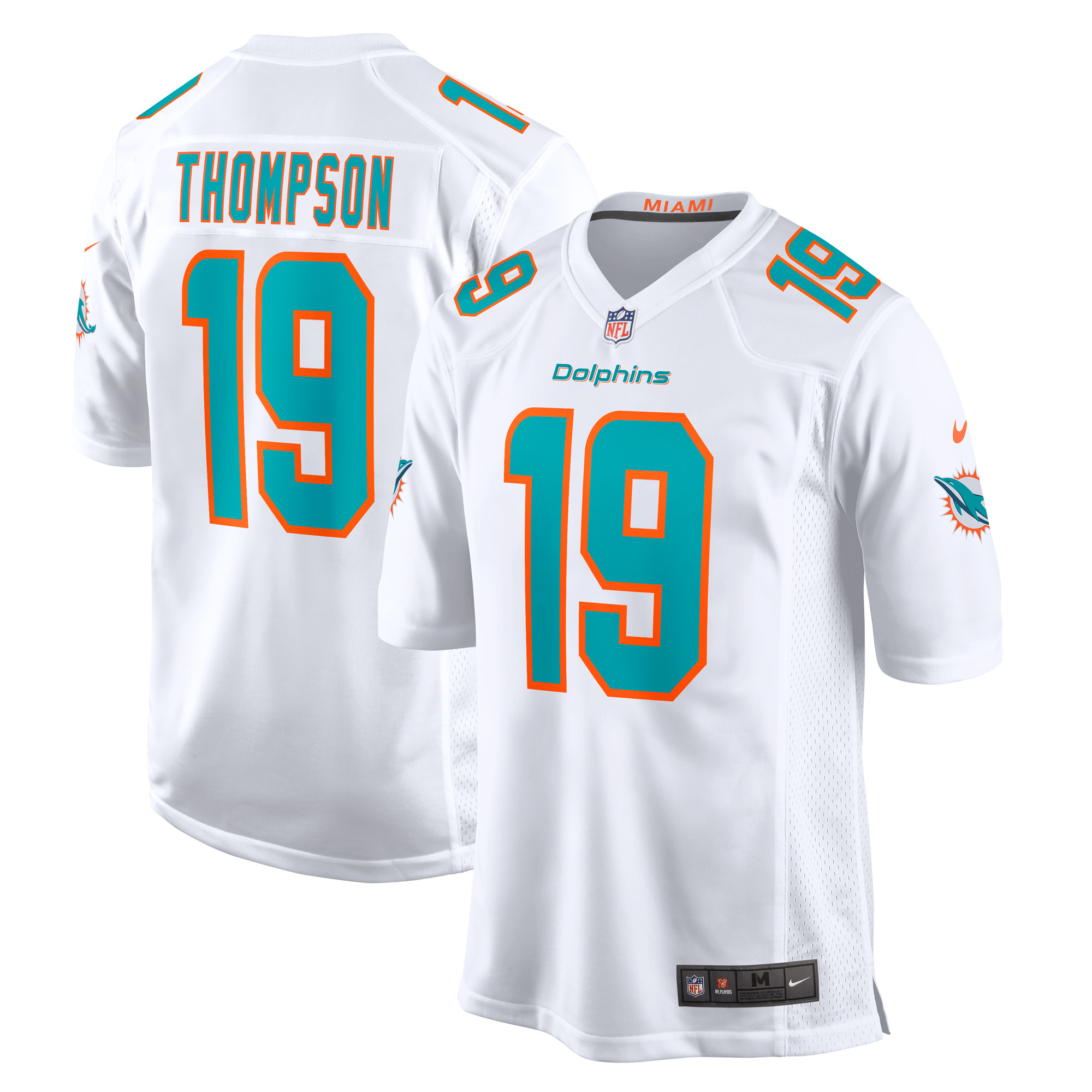 Men's Miami Dolphins Skylar Thompson White Game Player Jersey JS2135 Saliibo