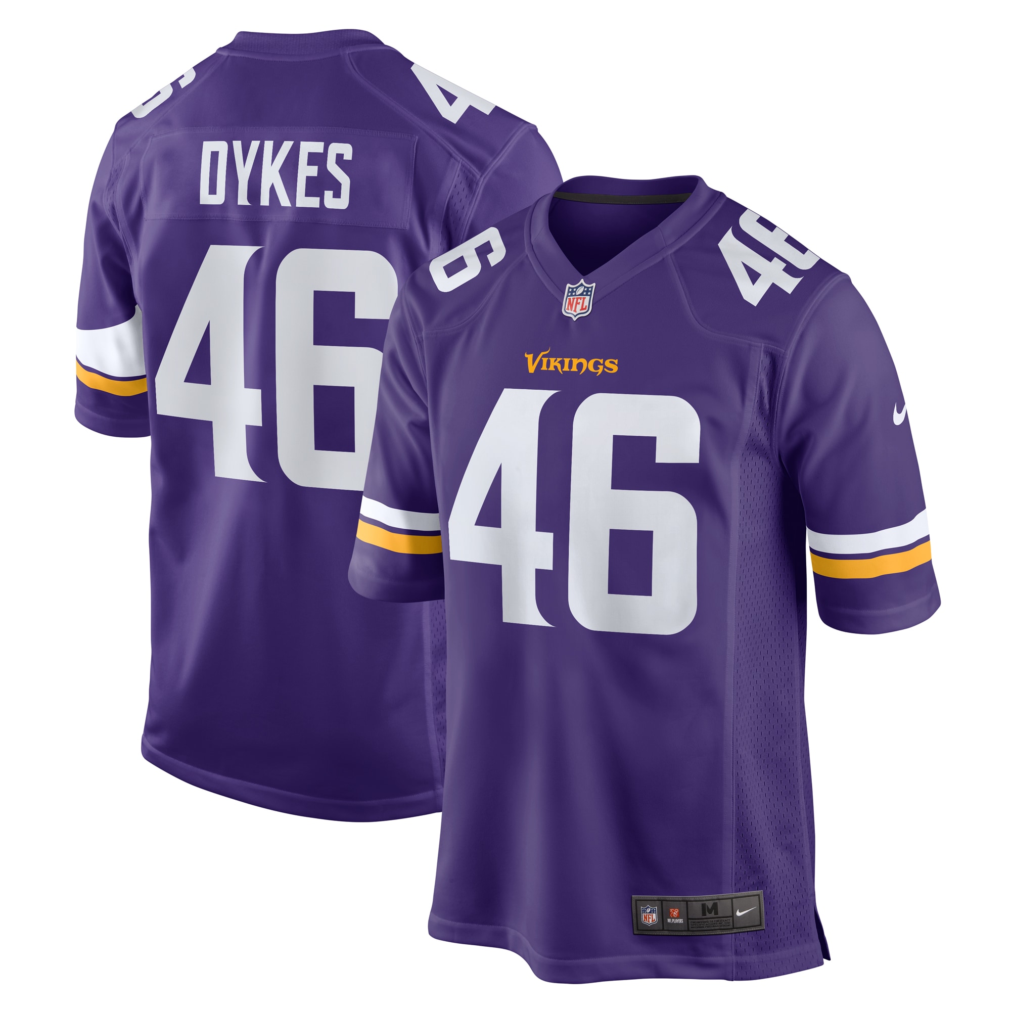 Men's Minnesota Vikings Aaron Dykes Purple Team Game Jersey JS6297 Saliibo