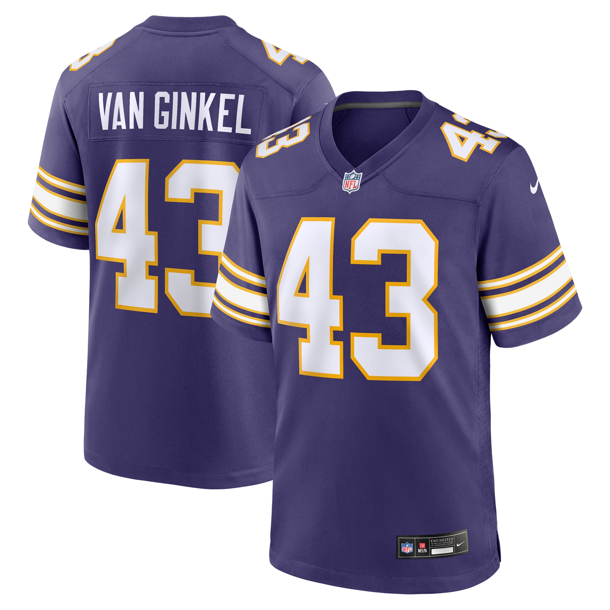 Men's Minnesota Vikings Andrew Van Ginkel Purple Alternate Game Jersey JS3519 Saliibo