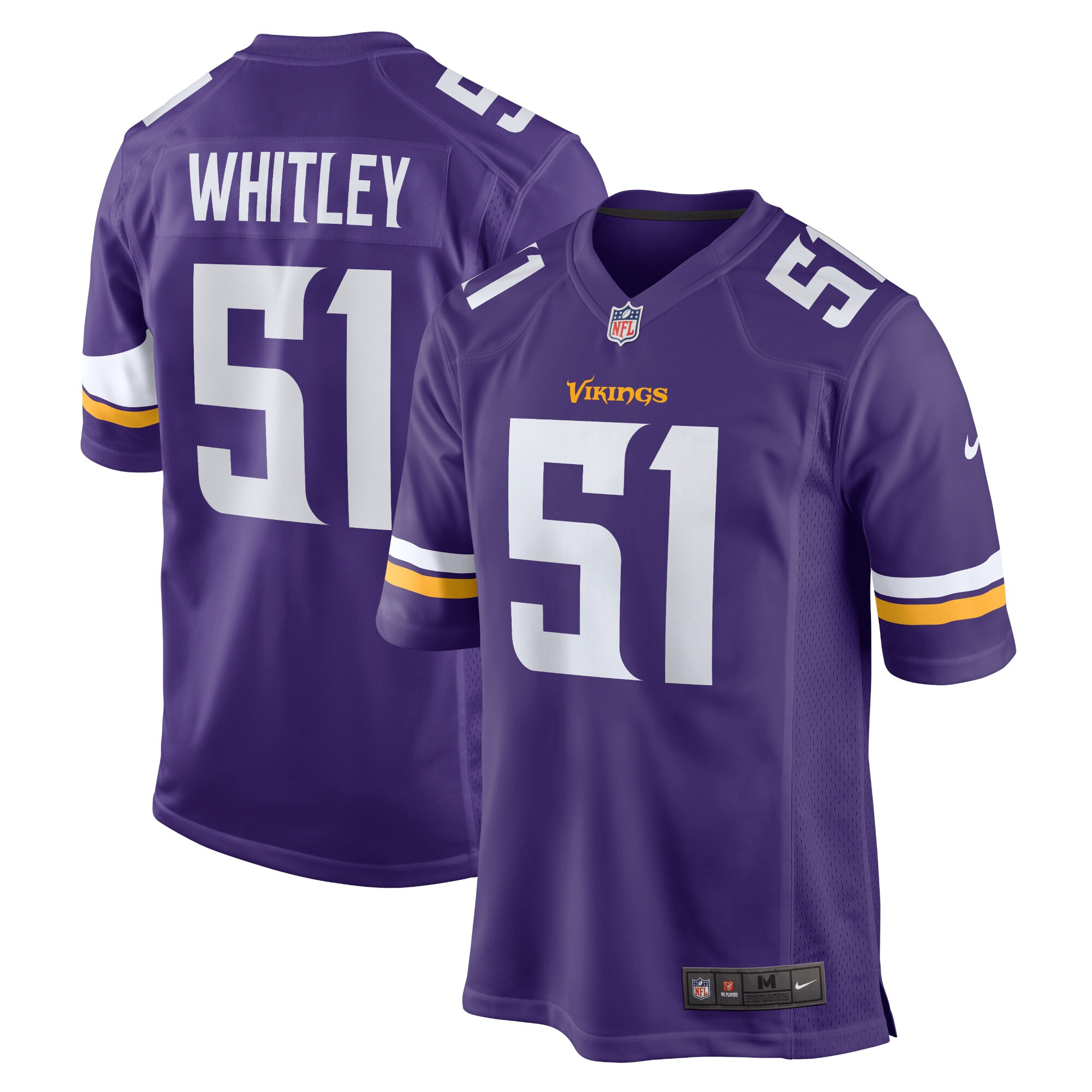 Men's Minnesota Vikings Benton Whitley Purple Home Game Player Jersey JS6374 Saliibo