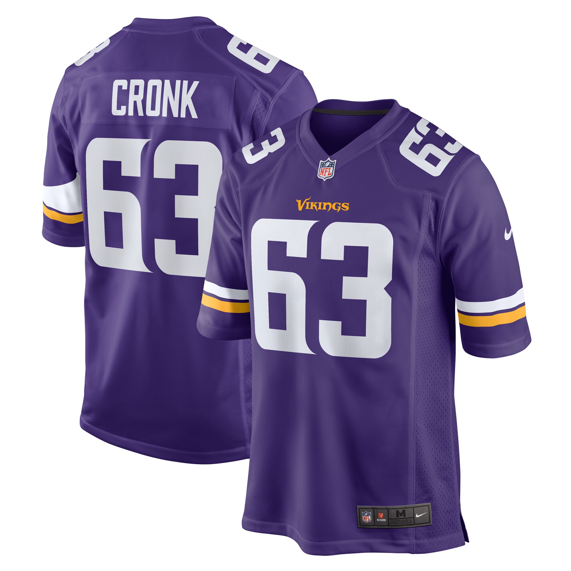 Men's Minnesota Vikings Coy Cronk Purple Team Game Jersey JS9074 Saliibo