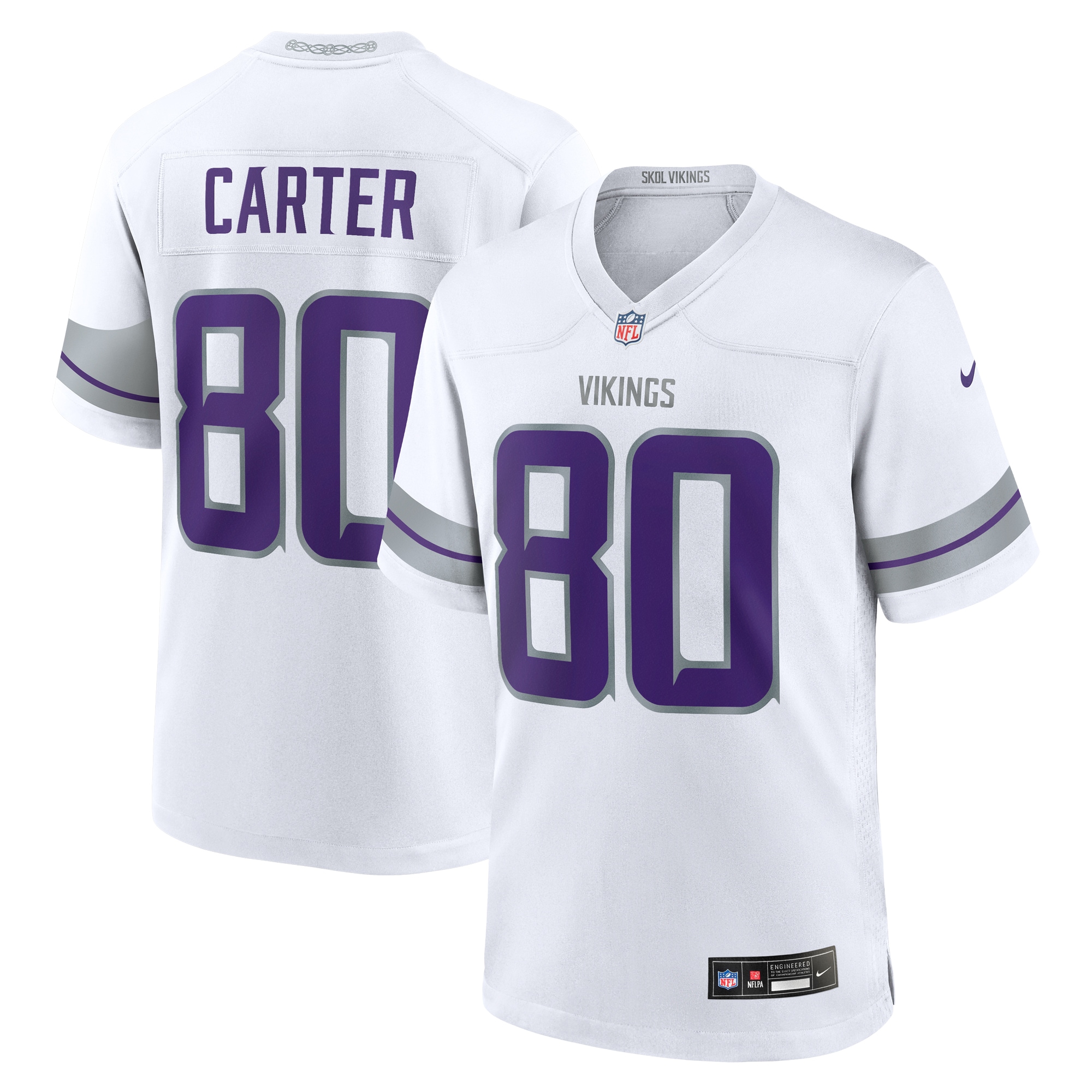 Men's Minnesota Vikings Cris Carter White Alternate Retired Player Game Jersey JS6576 Saliibo