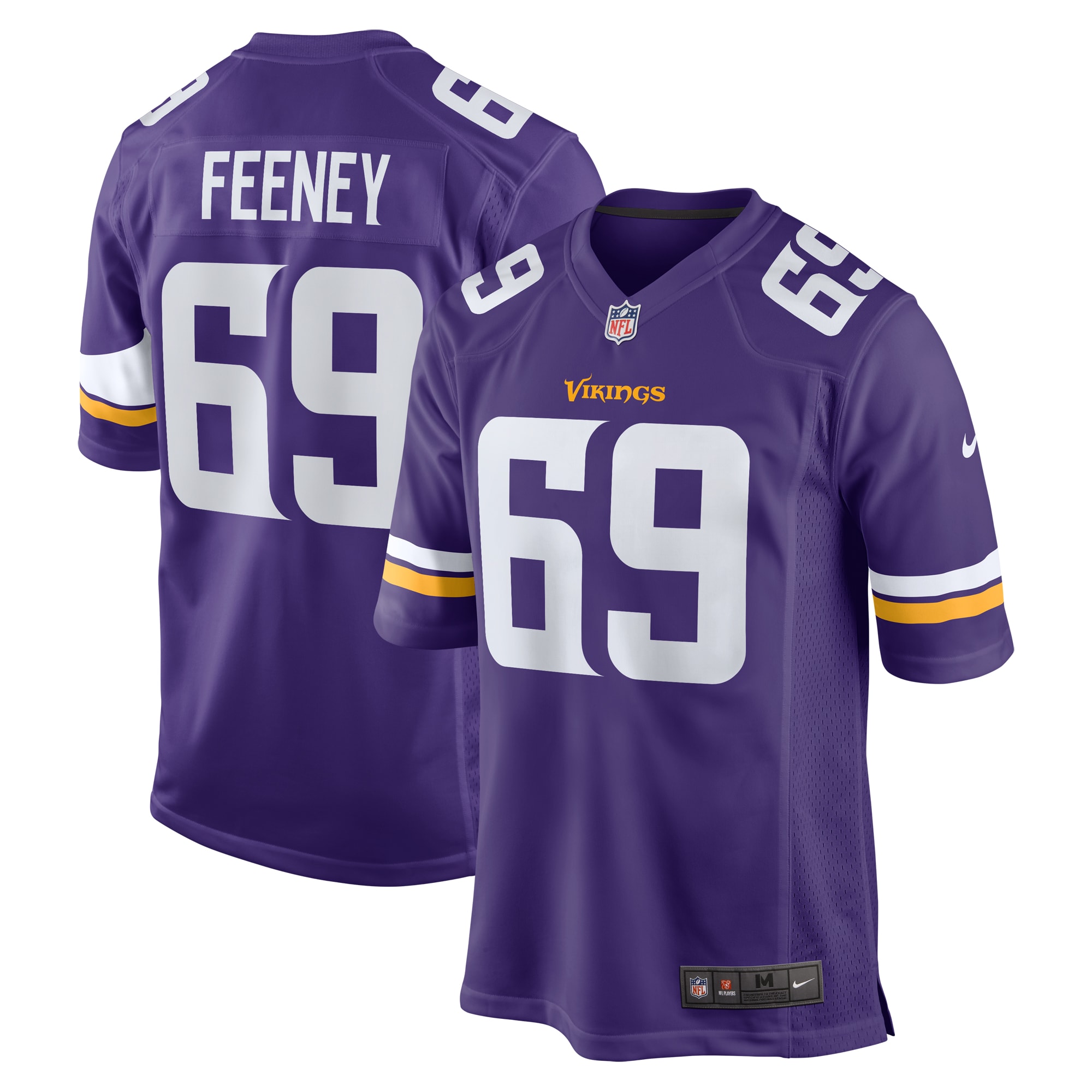 Men's Minnesota Vikings Dan Feeney Purple Team Game Jersey JS1274 Saliibo