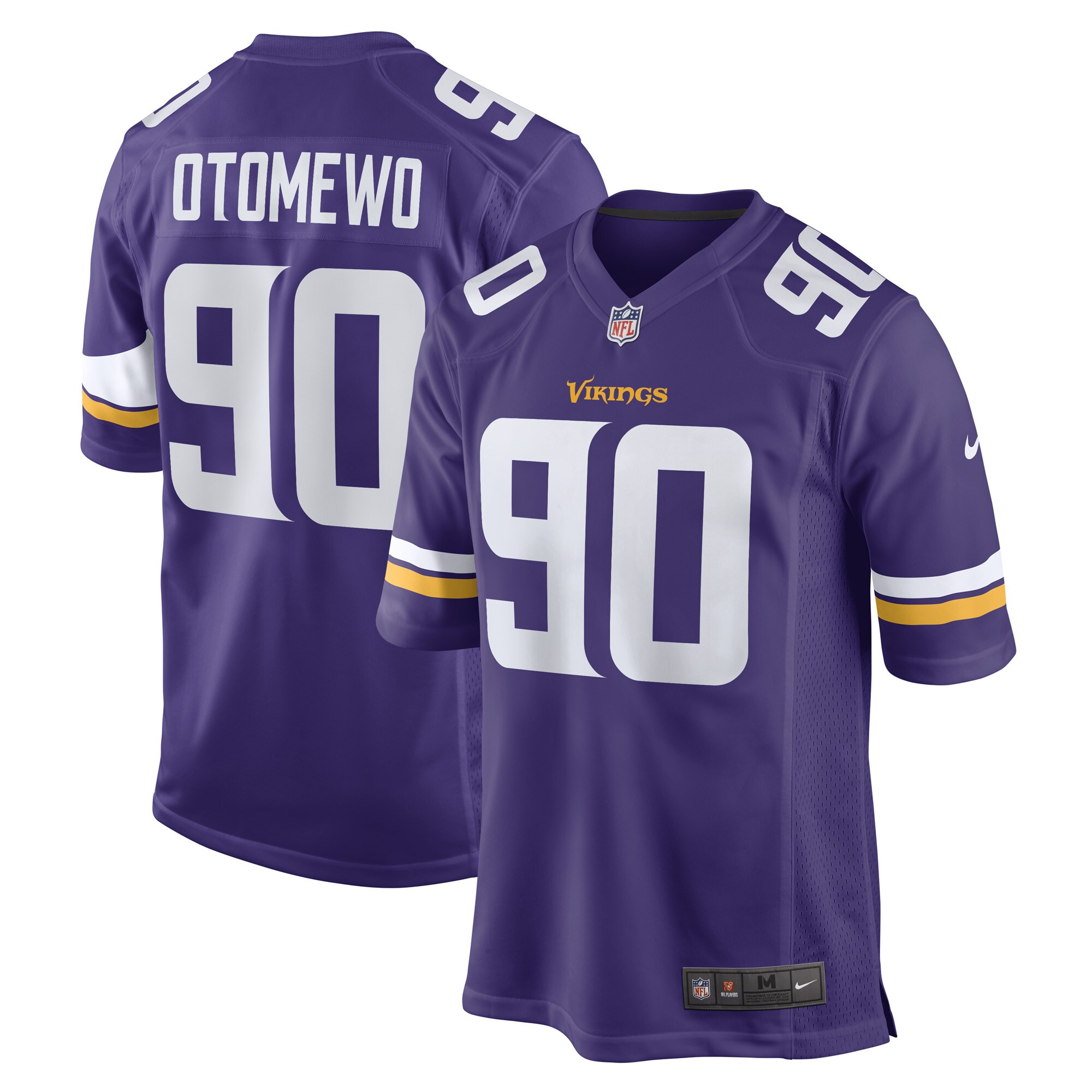 Men's Minnesota Vikings Esezi Otomewo Purple Game Player Jersey JS7306 Saliibo
