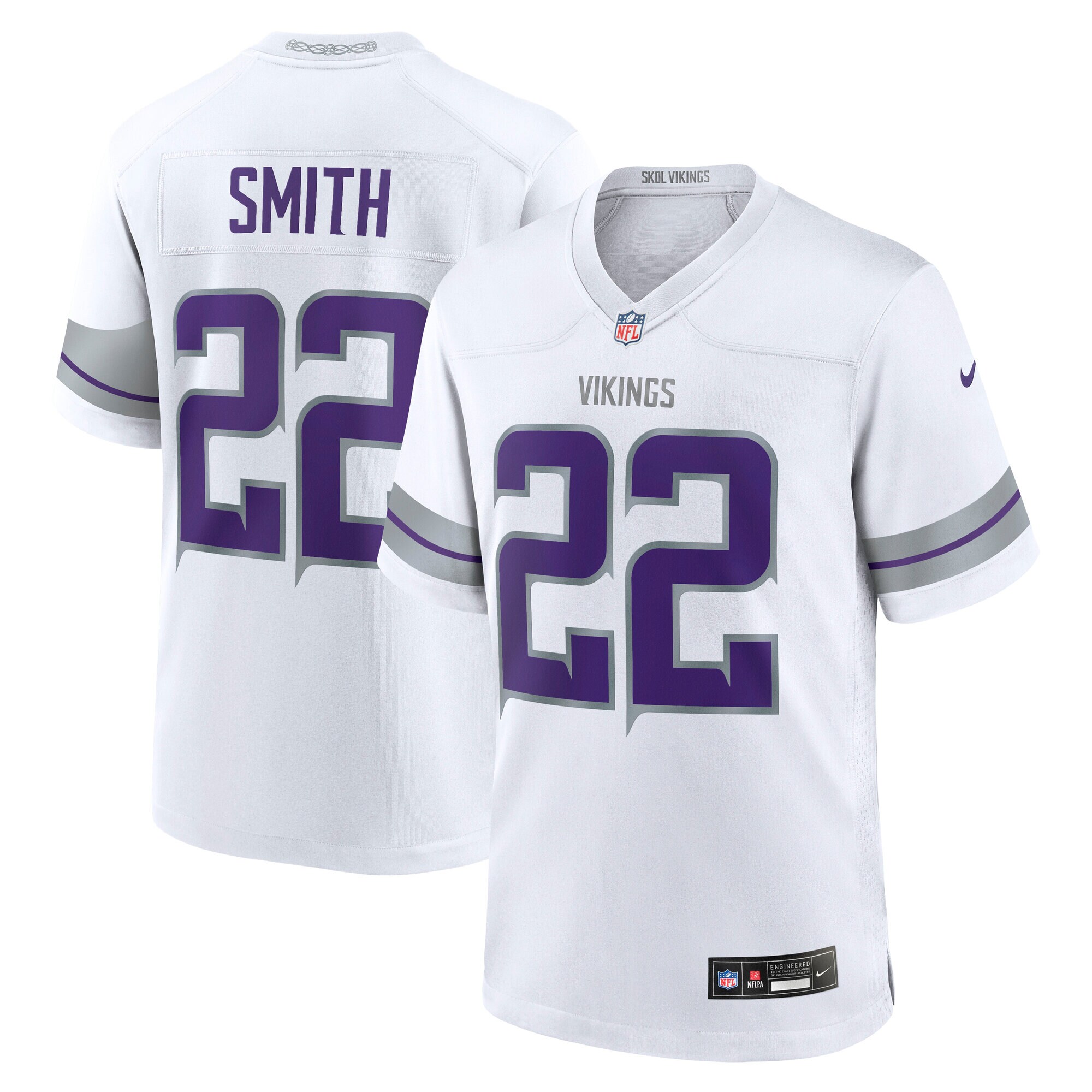 Men's Minnesota Vikings Harrison Smith White Alternate Game Jersey JS2614 Saliibo