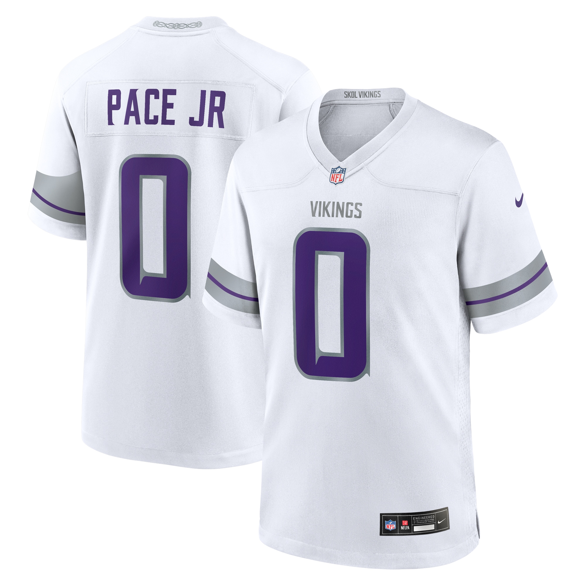 Men's Minnesota Vikings Ivan Pace Jr White Alternate Game Player Jersey JS4845 Saliibo