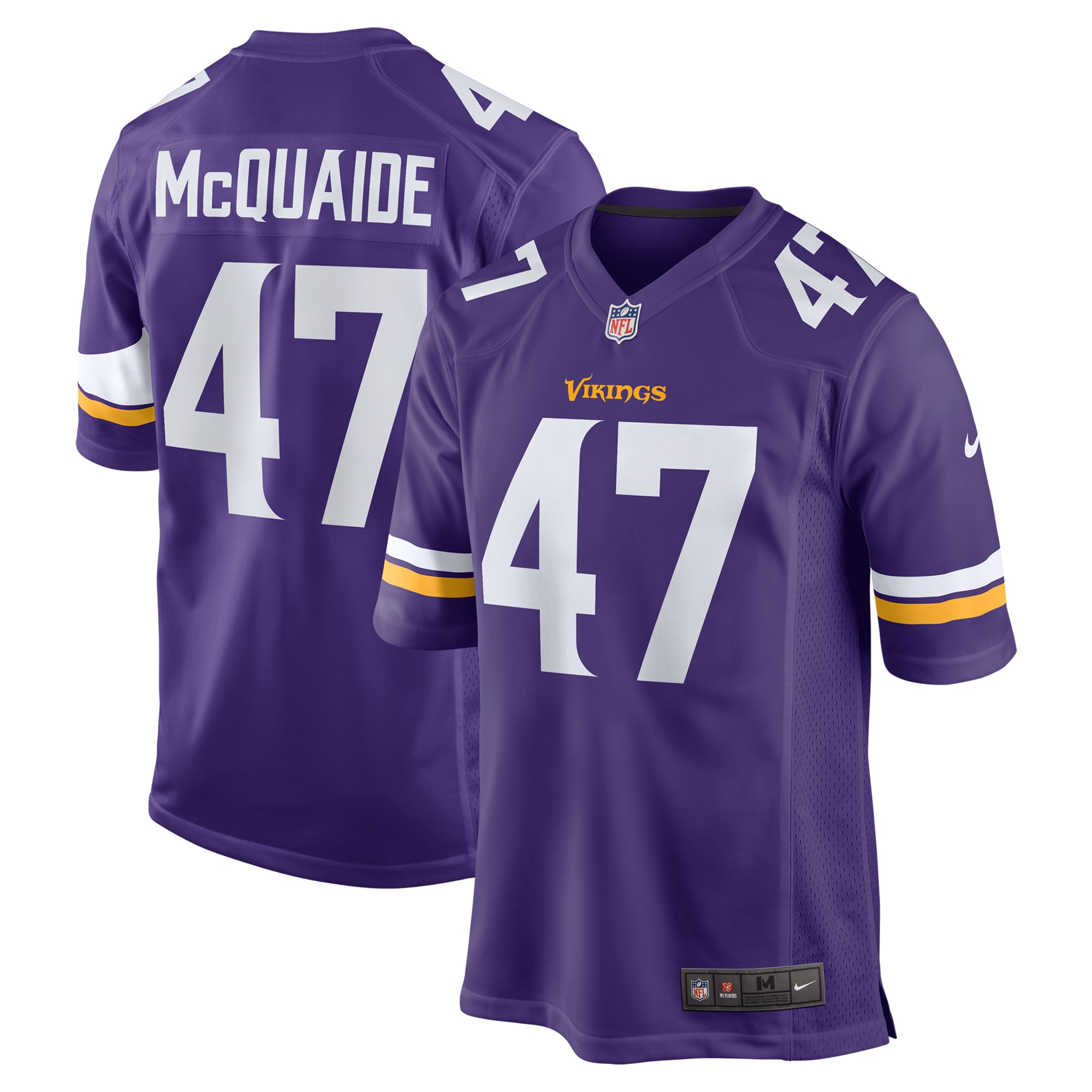 Men's Minnesota Vikings Jake McQuaide Purple Game Jersey JS5462 Saliibo
