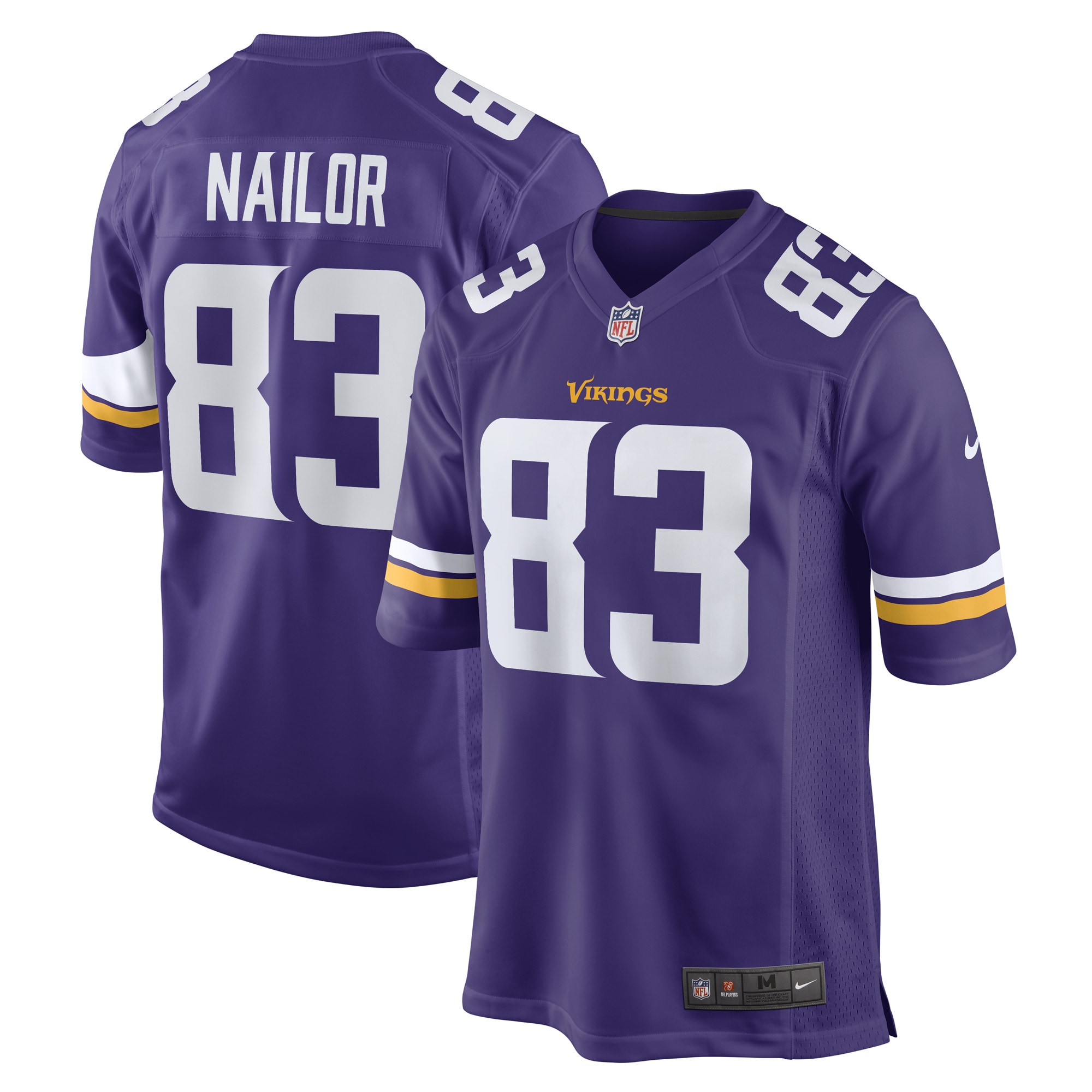 Men's Minnesota Vikings Jalen Nailor Purple Game Player Jersey JS6285 Saliibo