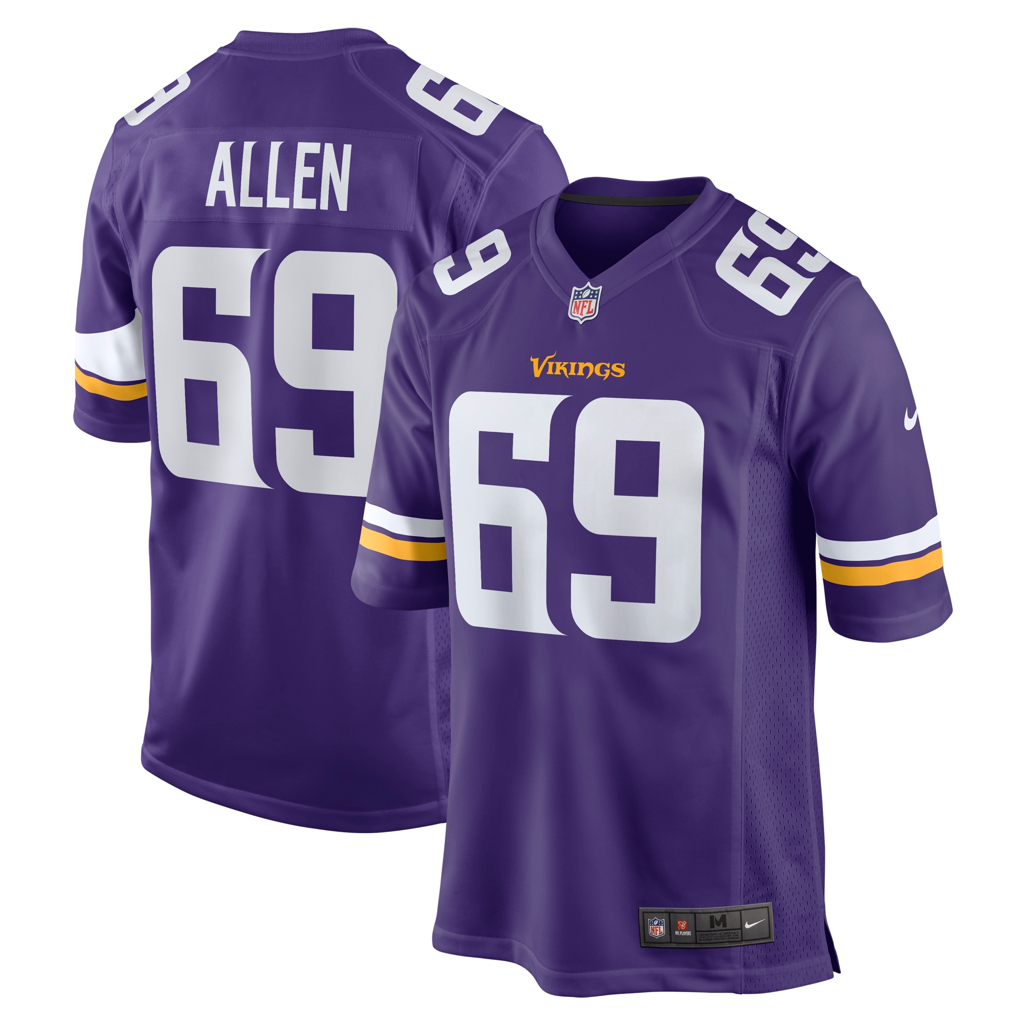 Men's Minnesota Vikings Jared Allen Purple Retired Player Game Jersey JS2253 Saliibo