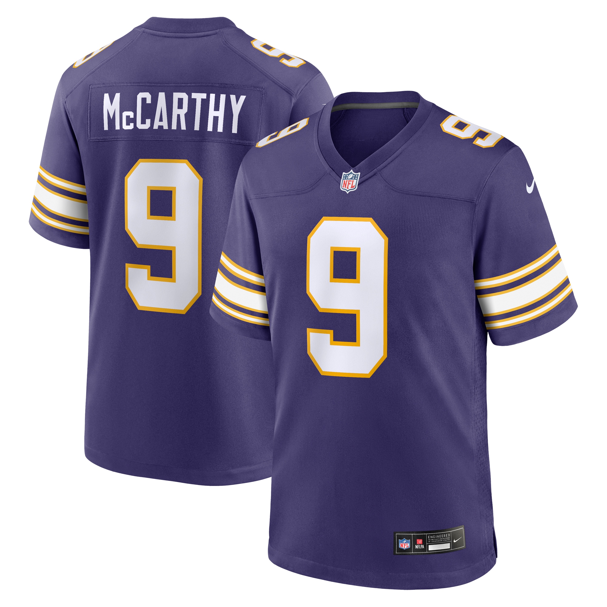 Men's Minnesota Vikings J.J. McCarthy Purple 2nd Alternate Player Game Jersey JS7179 Saliibo