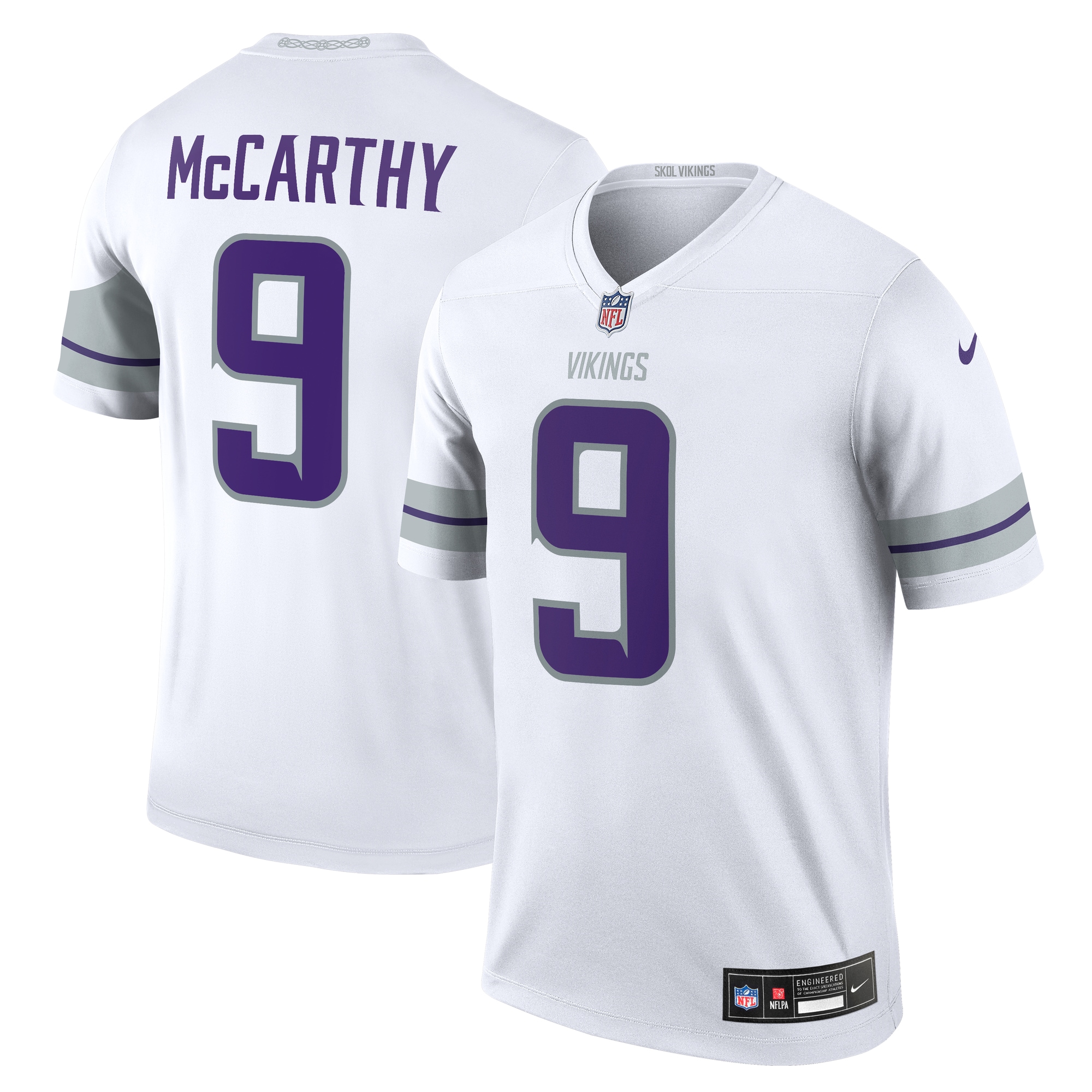 Men's Minnesota Vikings J.J. McCarthy White Alternate Legend Player Performance Top JS5514 Saliibo