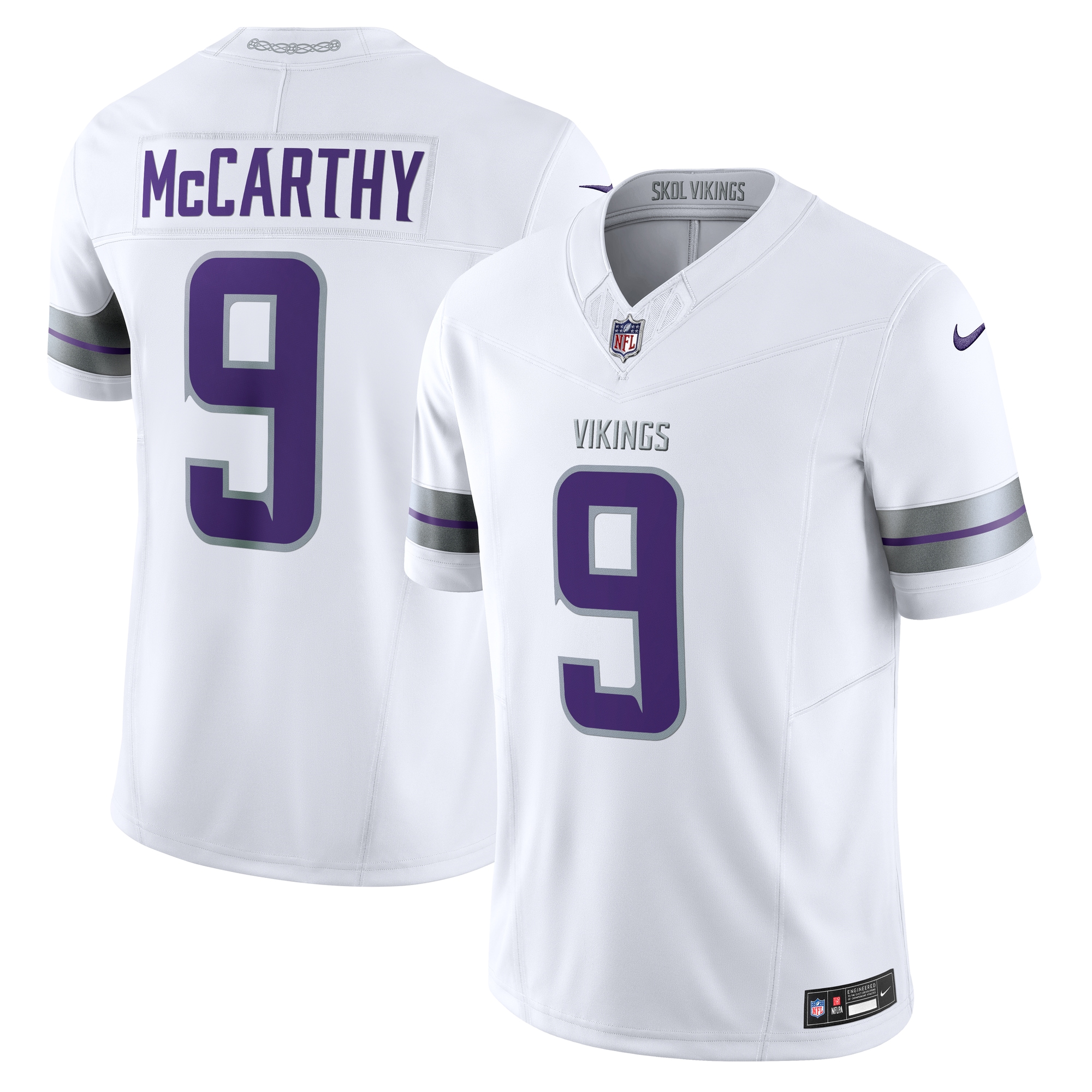 Men's Minnesota Vikings J.J. McCarthy White Vapor F.U.S.E. Limited Jersey JS6851 Saliibo