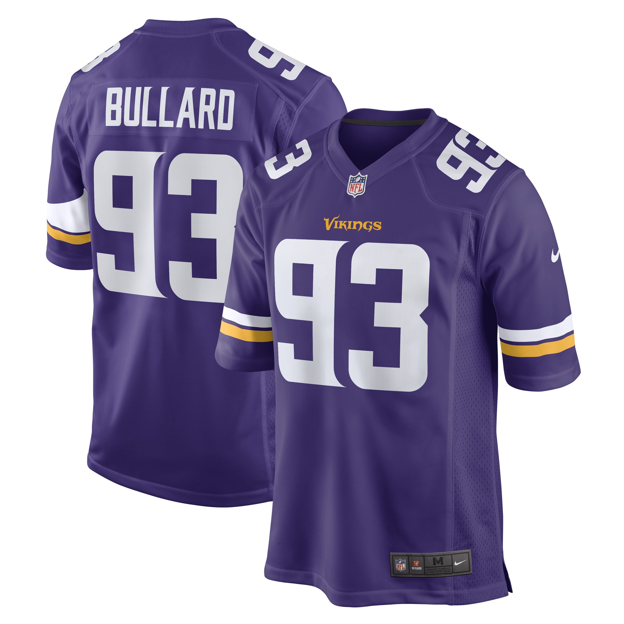 Men's Minnesota Vikings Jonathan Bullard Purple Game Player Jersey JS5719 Saliibo