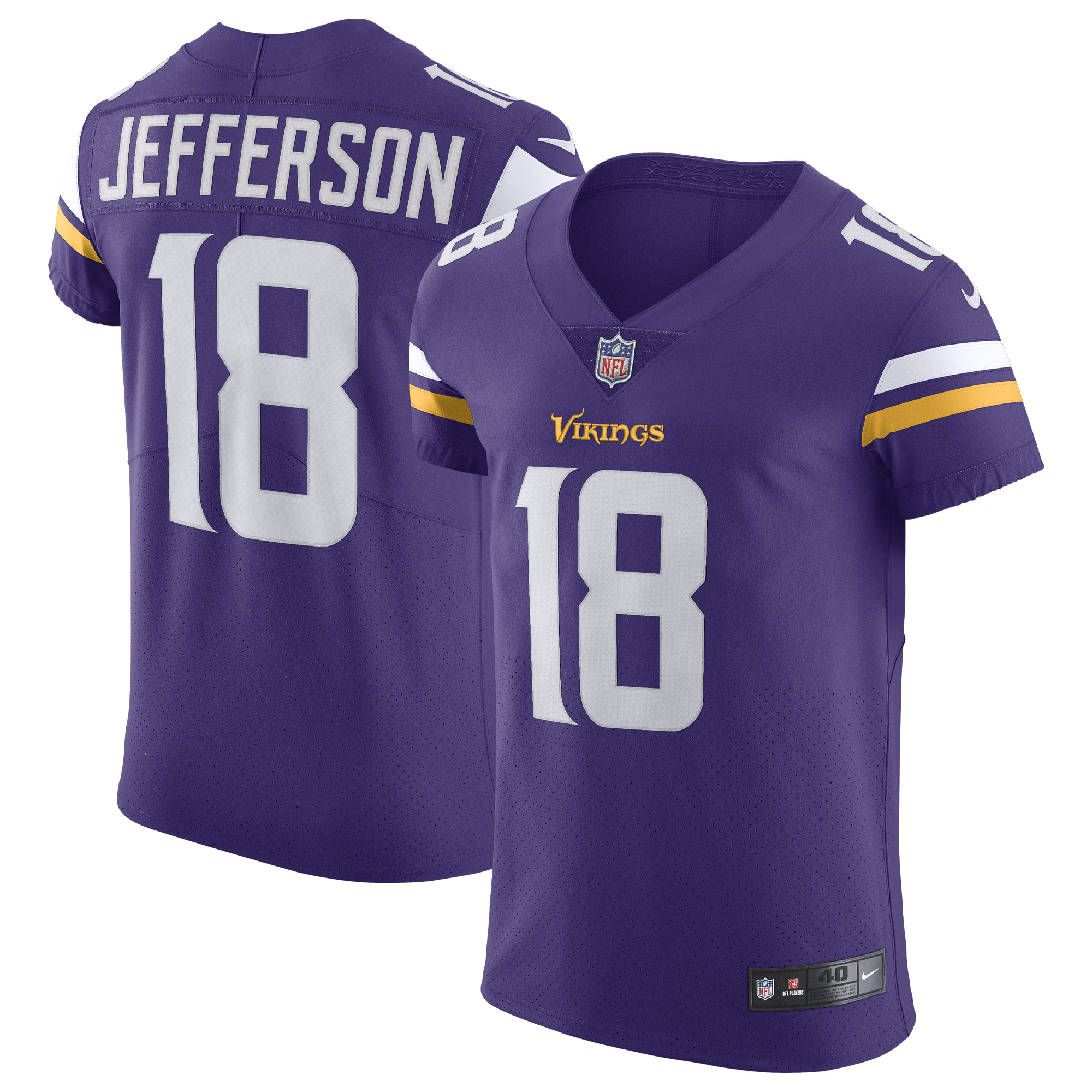 Men's Minnesota Vikings Justin Jefferson Purple Home Vapor Elite Jersey JS1776 Saliibo