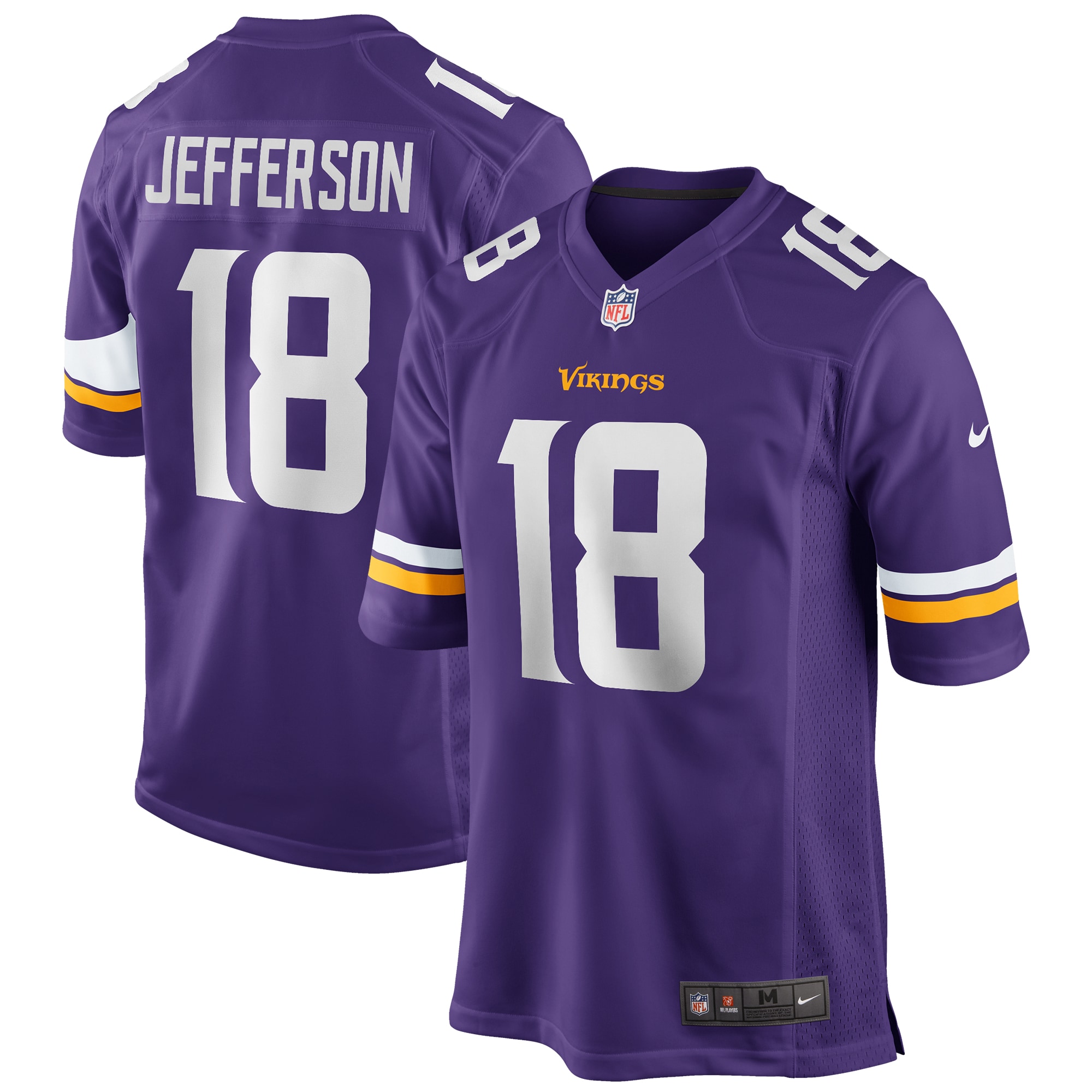 Men's Minnesota Vikings Justin Jefferson Purple Player Game Jersey JS8580 Saliibo