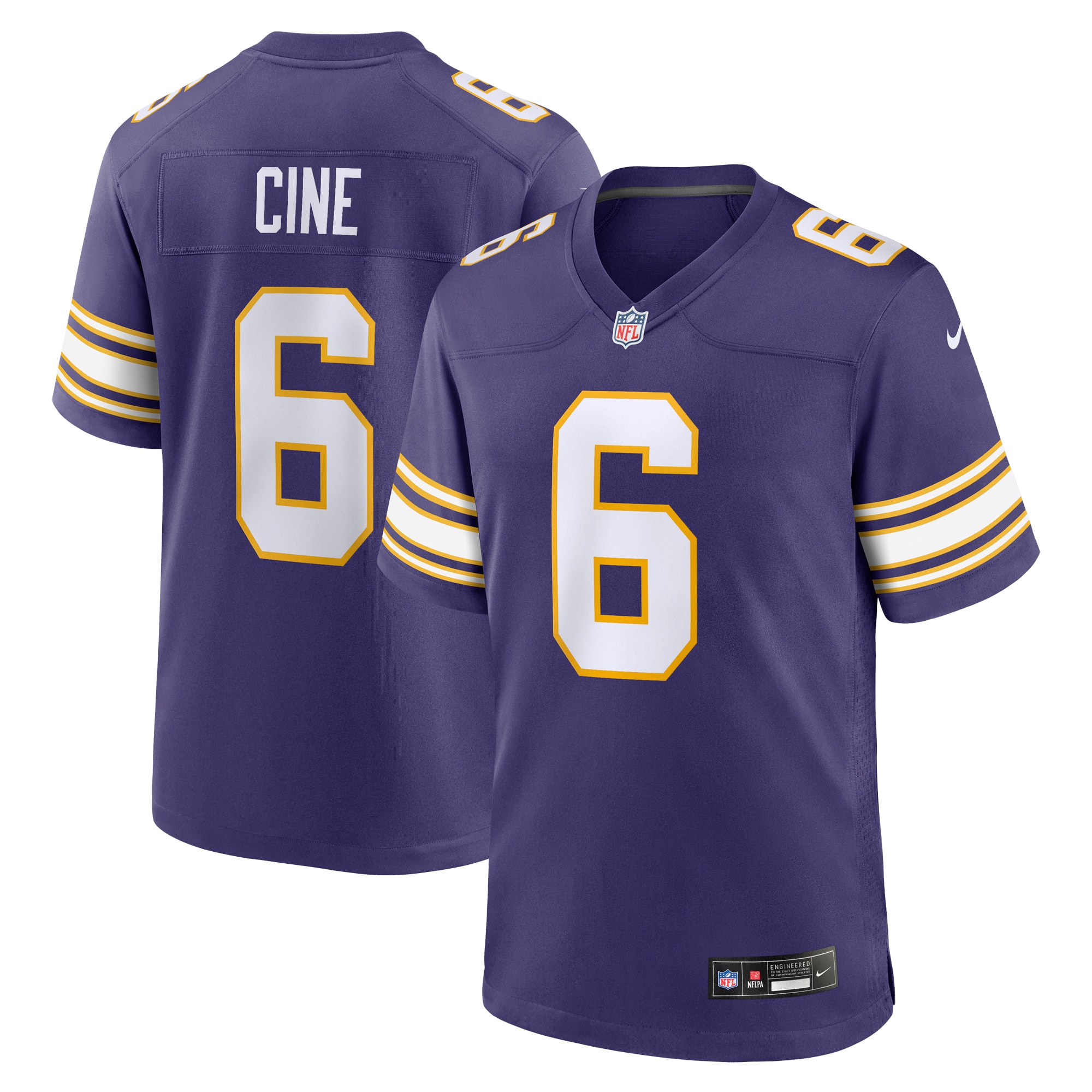 Men's Minnesota Vikings Lewis Cine Purple Classic Player Game Jersey JS9996 Saliibo
