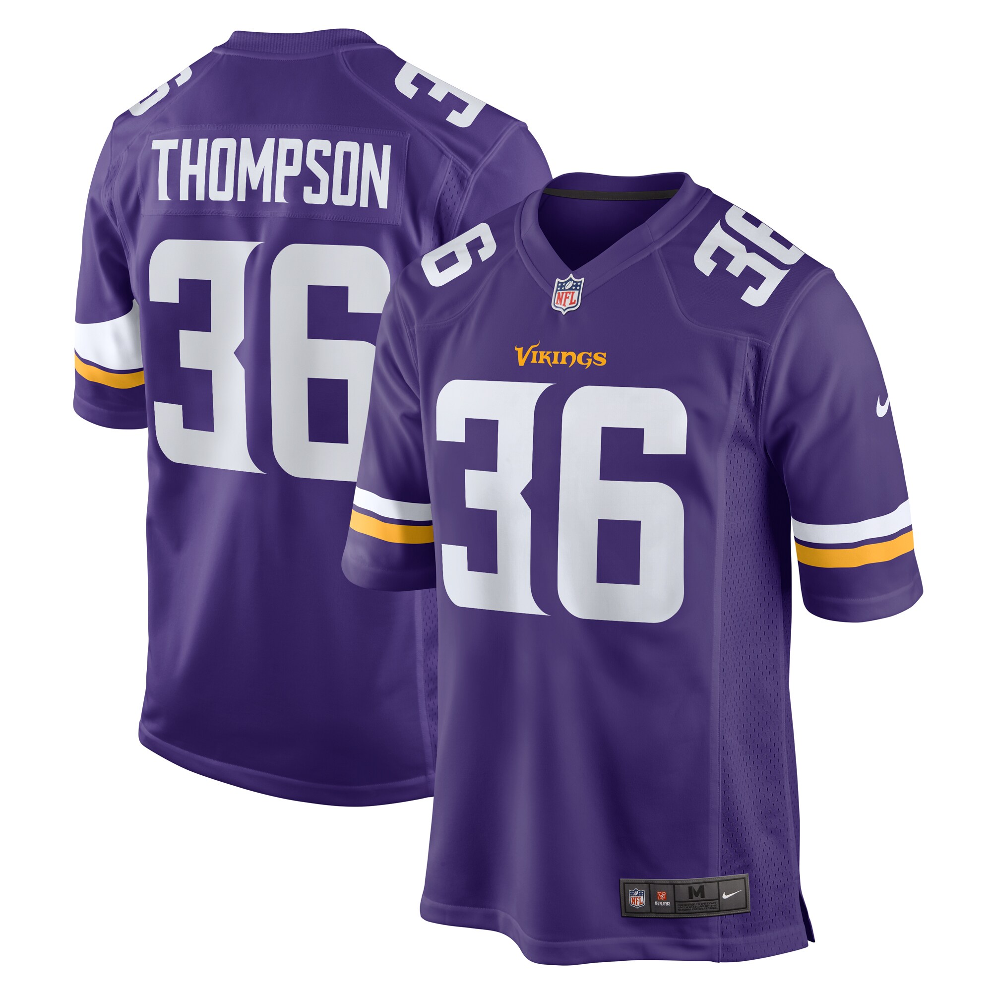 Men's Minnesota Vikings NaJee Thompson Purple Game Jersey JS5088 Saliibo