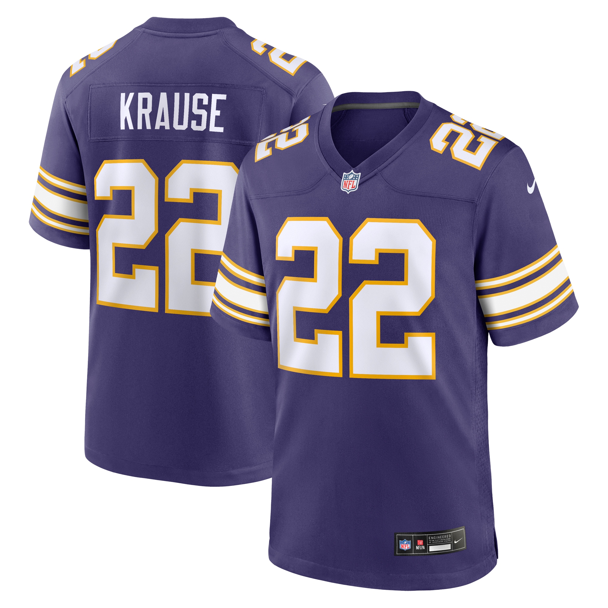 Men's Minnesota Vikings Paul Krause Purple Classic Retired Player Jersey JS3446 Saliibo