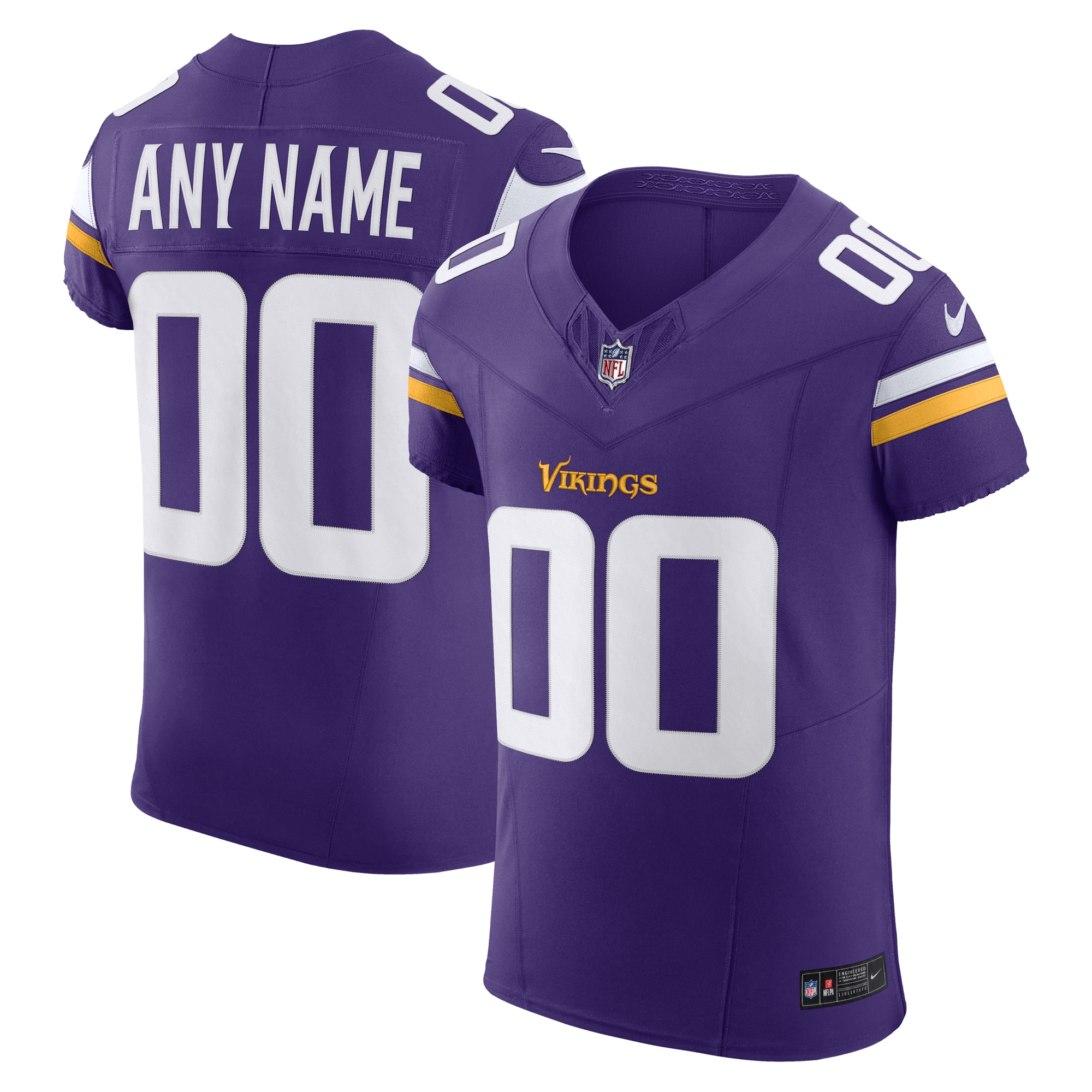 Men's Minnesota Vikings Purple Vapor F.U.S.E. Elite Custom Jersey JS8046 Saliibo