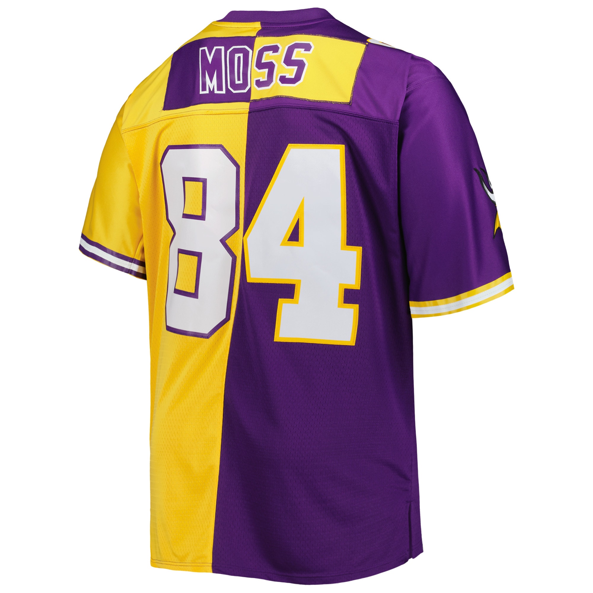 Men's Minnesota Vikings Randy Moss Mitchell & Ness Purple/Gold Big & Tall Split Legacy Retired Player Jersey JS3574 Saliibo - Image 3