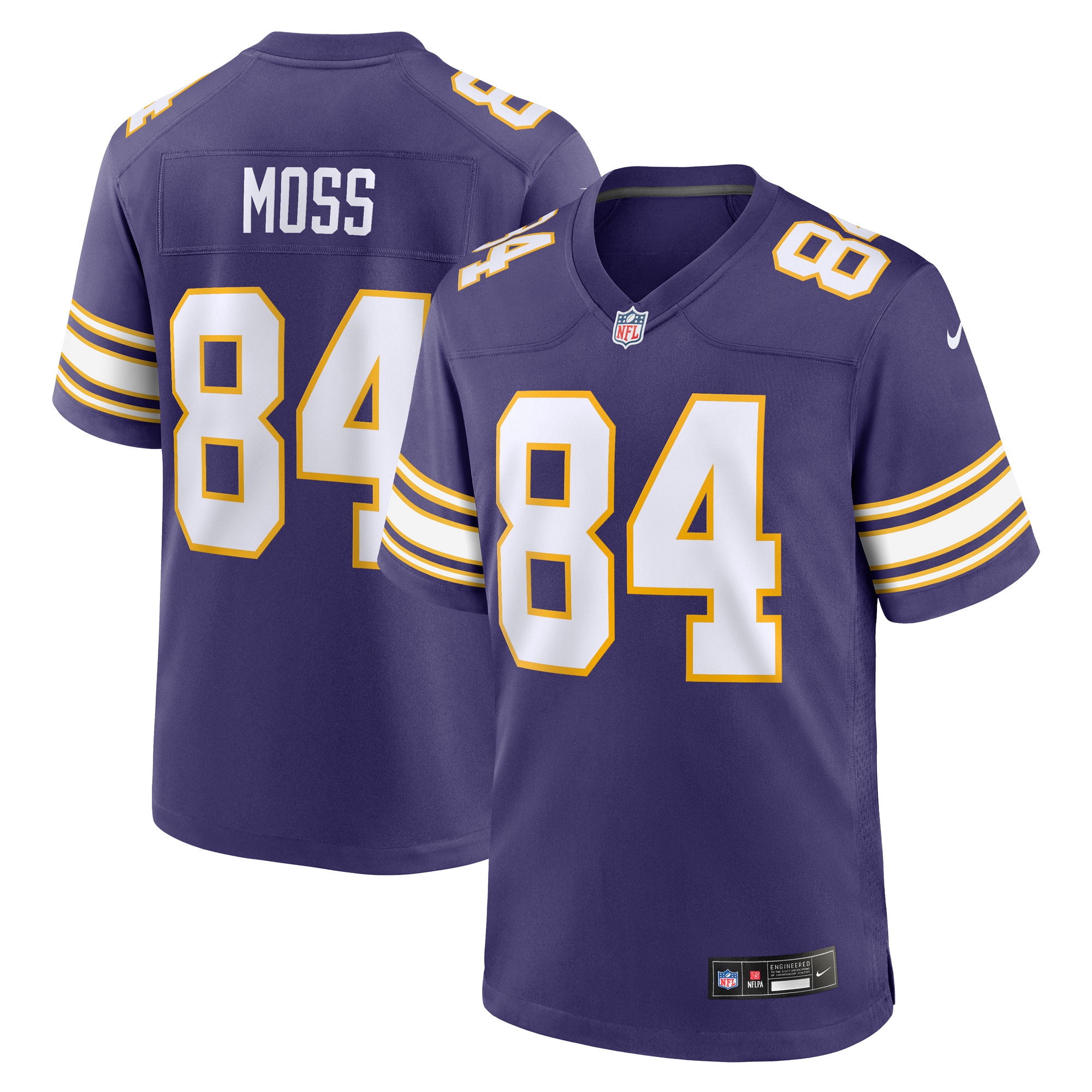 Men's Minnesota Vikings Randy Moss Purple Classic Retired Player Game Jersey JS9534 Saliibo